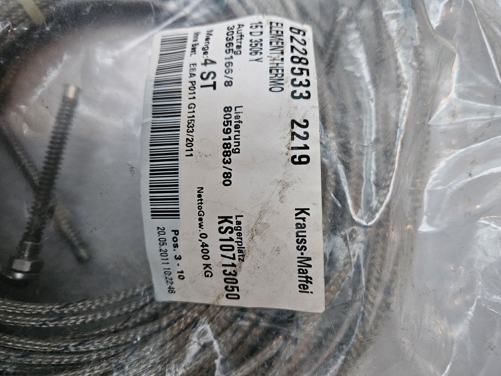 Krauss Maffei Thermoelement 15 D 3506Y thermocoupler 6228533,15D3506Y New Unused