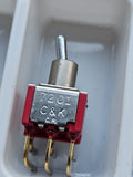 Lot of 10 x  7201SD8AB C&K switch toggle miniature red, New Unused. Neu Unbenutz