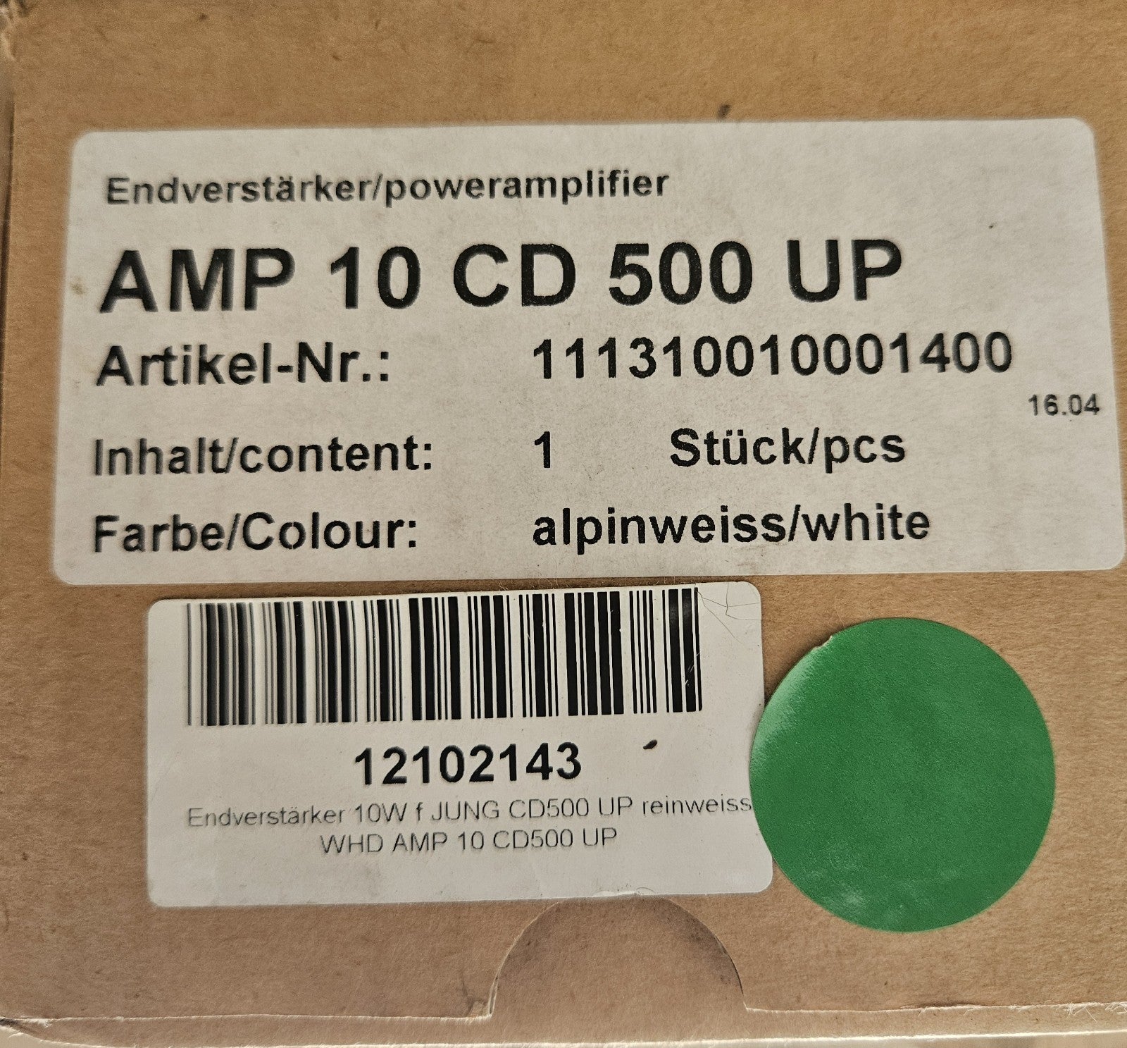WHD/JUNG Endverstärker 10W  AMP10CD500UP HiFi-Verstärker 1113100100001400 neu/ov