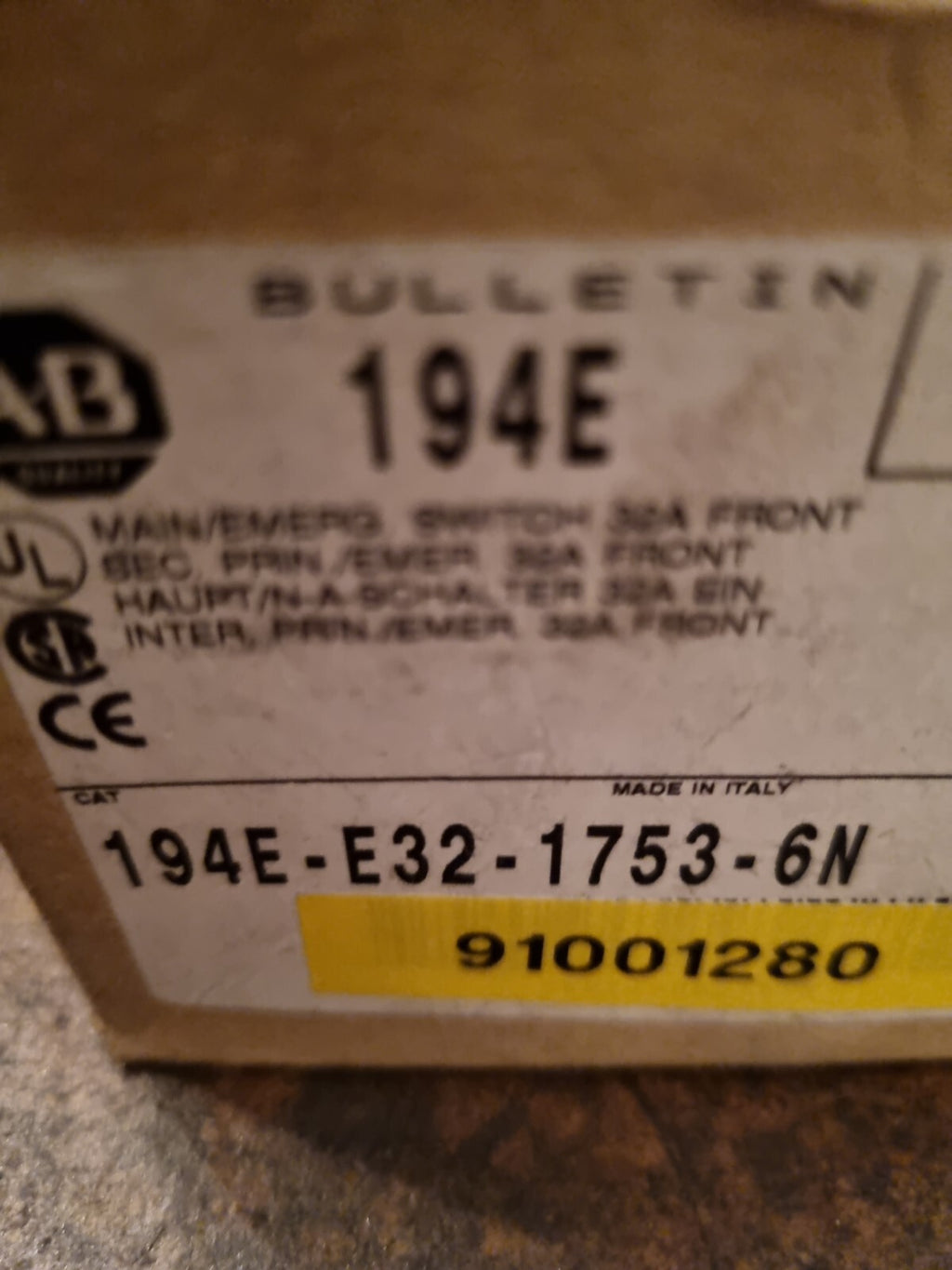 New Switch 32A Allen Bradley 194E-E32-1753-6N new in box, neu, worldwide