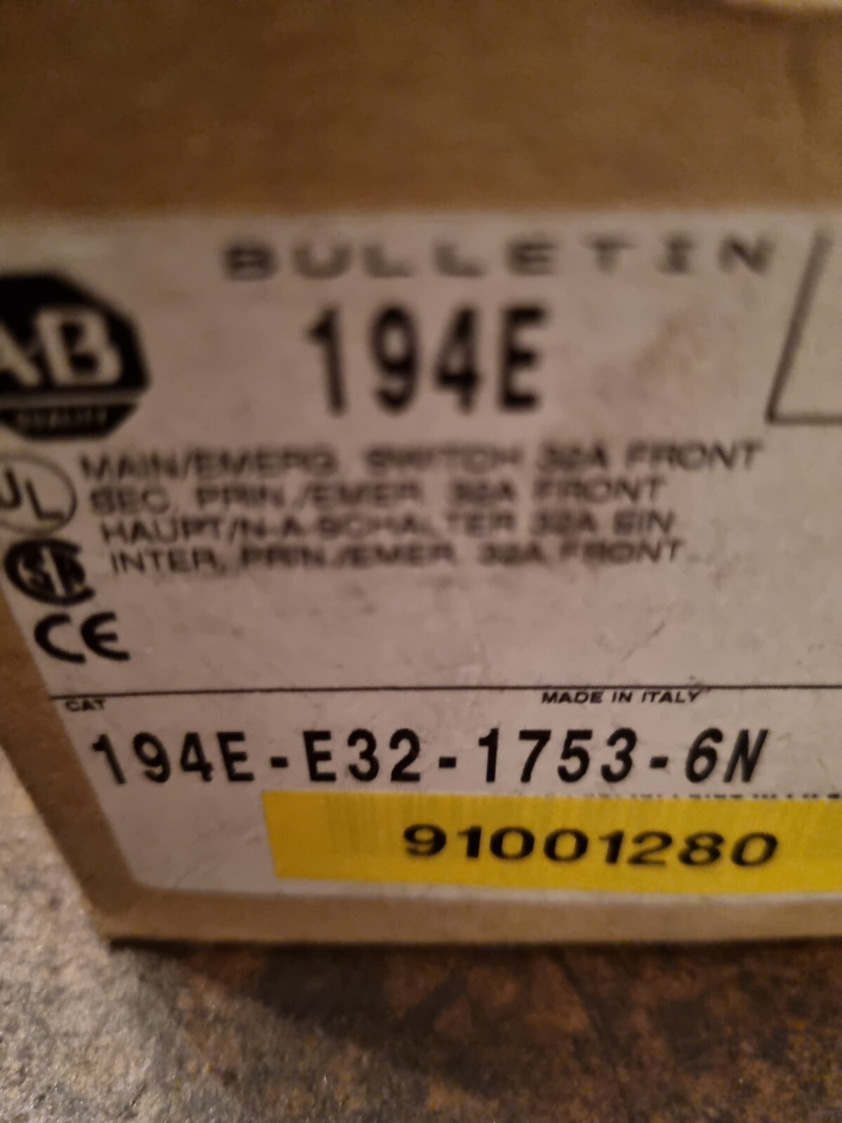 New Switch 32A Allen Bradley 194E-E32-1753-6N new in box, neu, worldwide