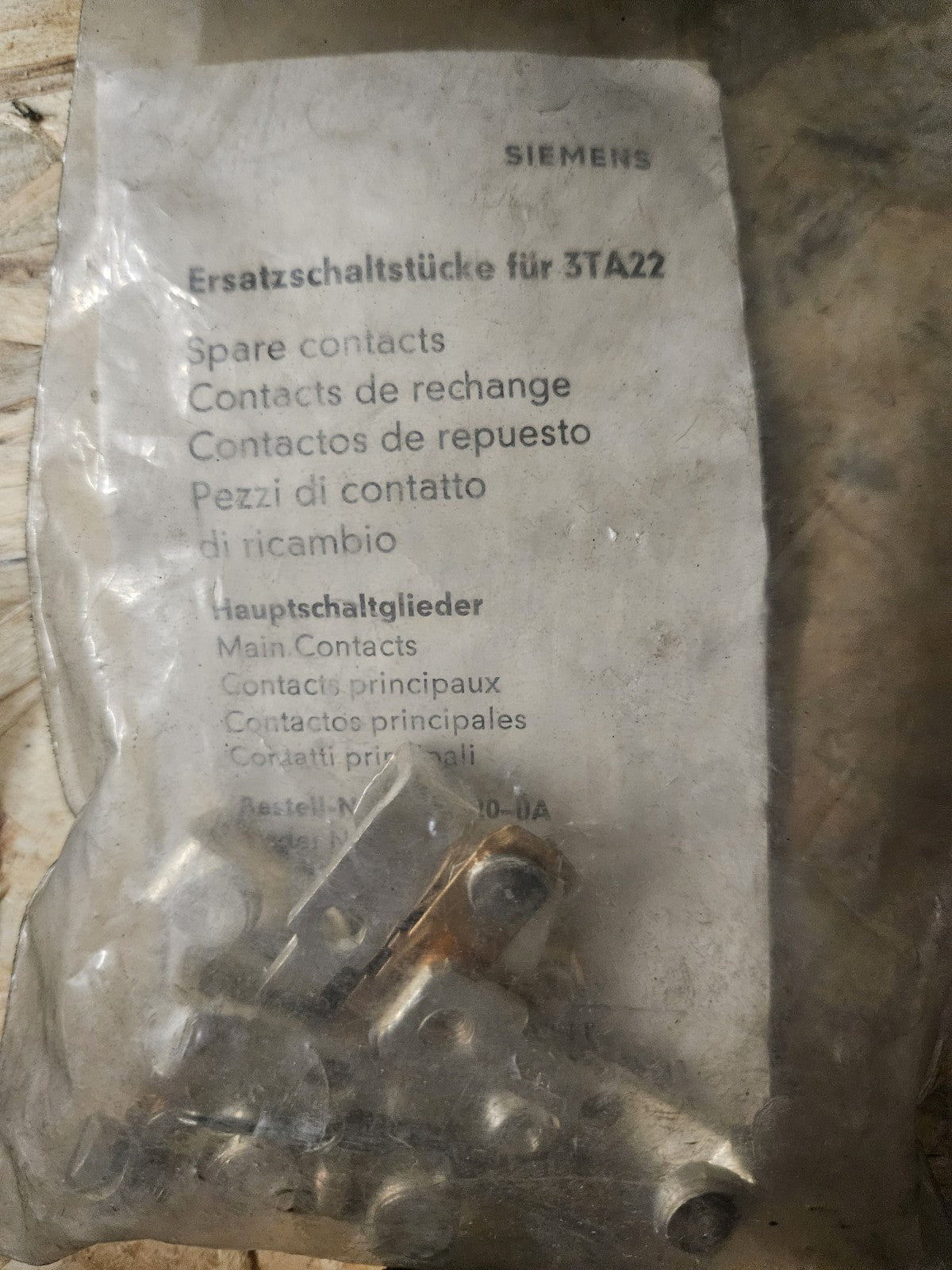 1 Satz Siemens Schaltstücke für 3TA22,  3TY1220-OA, 3 TY 1 220-OA, NEU