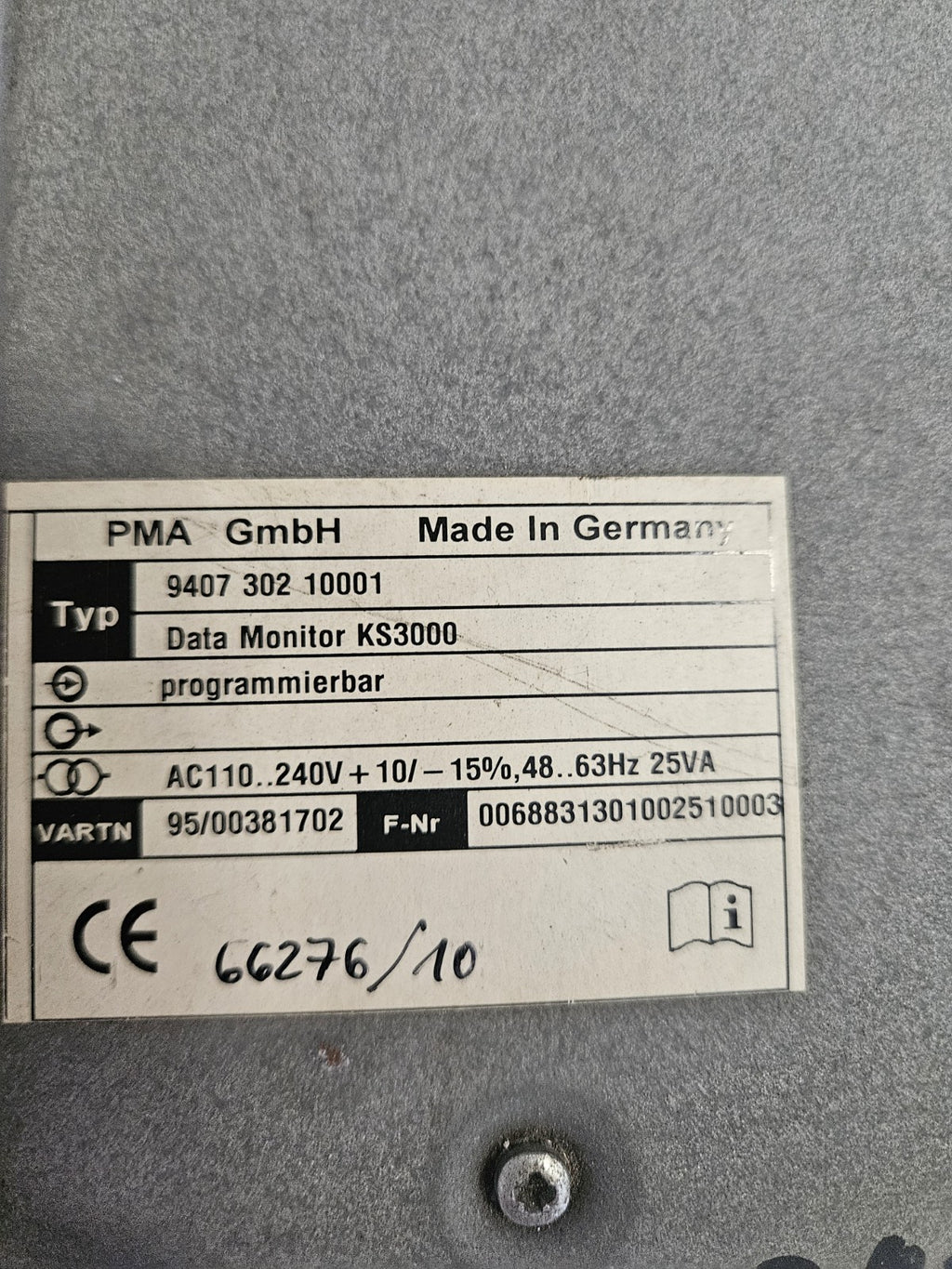 PMA Data Monitor KS 3000 Bildschirmschreiber 9407 302 10001, Used & Tested