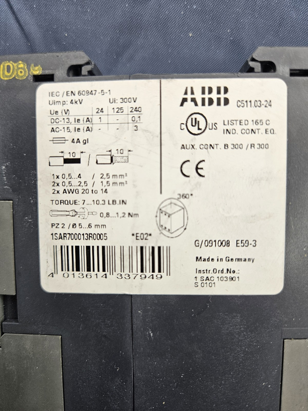 ABB Temperaturmonitor 1SAR700013R0005, C511.03-24, PT100 24VCA New/No Box Neu