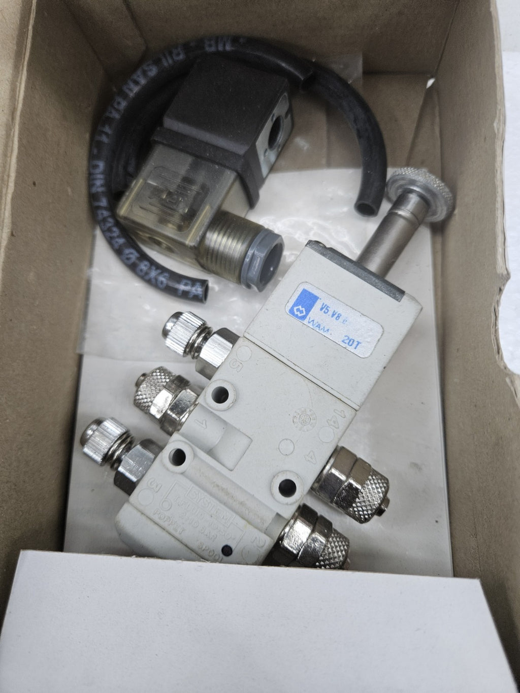 WAM V5.V8.0-20T, SOLENOID MANIFOLD 5 WAY VALVE Ventil New In Box, Neu/ovp Unused