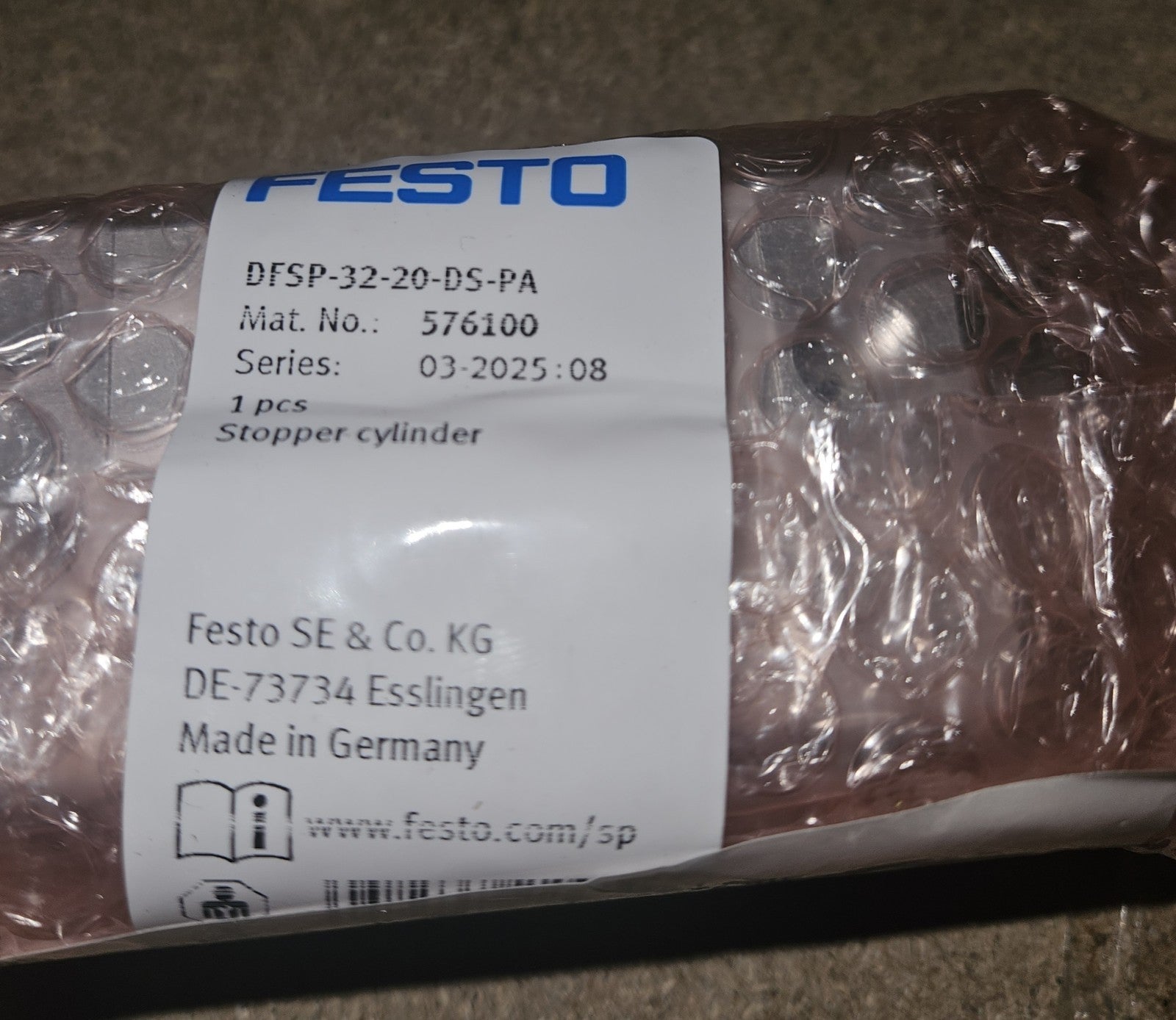 FESTO DFSP-32-20-DS-PA Stopperzylinder 10BAR, 576100 Neu/ovp, New Sealed Unused