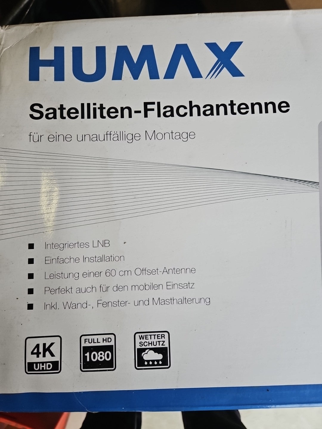 Humax  Flat50 Sat Flachantenne E2550 Satelliten-Flachantenne Neu/ovp Twin LNB