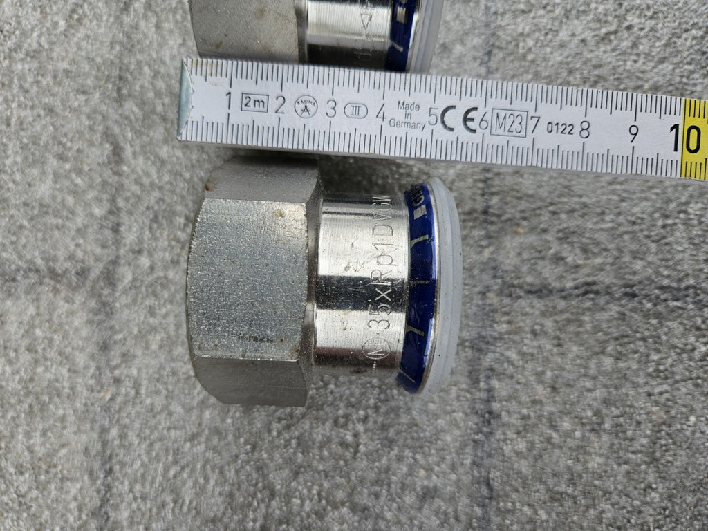 1 x Geberit Mapress Edelstahl Übergang mit IG d35-Rp1 1/4, 31811 unused-INOX Neu