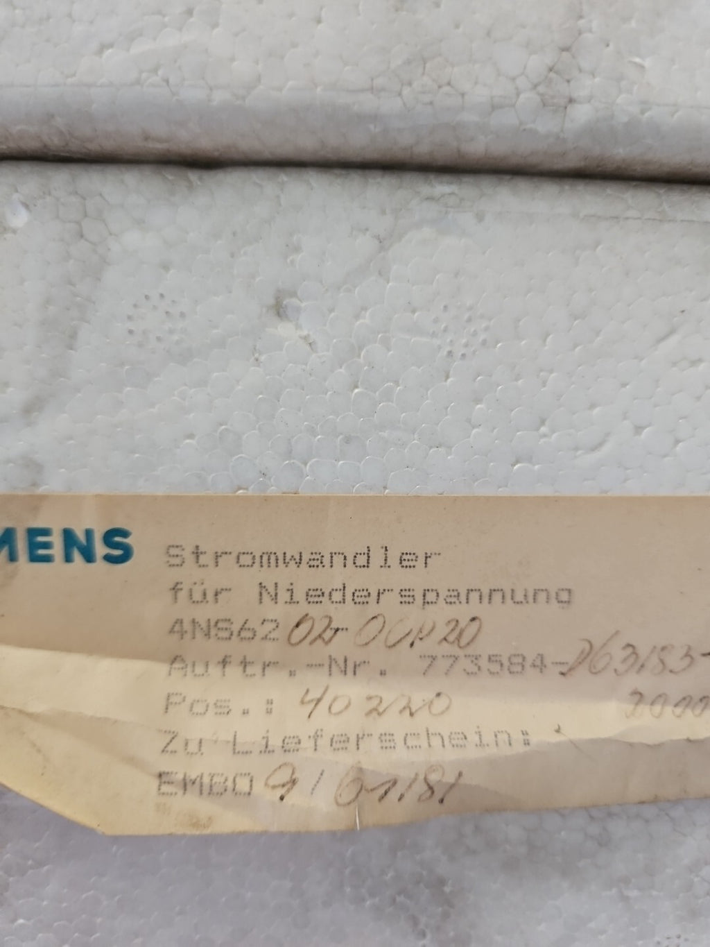 Siemens 4NS6202-0CN20, 2x1/1A,10VA Stromwandler für Niederspannung Converter NEW