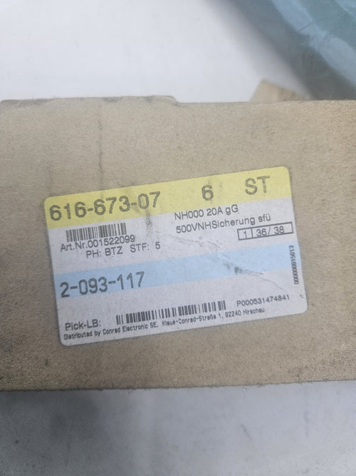 4 x MERSEN NH000GG50V20-1 500V 20A NH Sicherungseinsatz 4086500084050 NEU/OVP