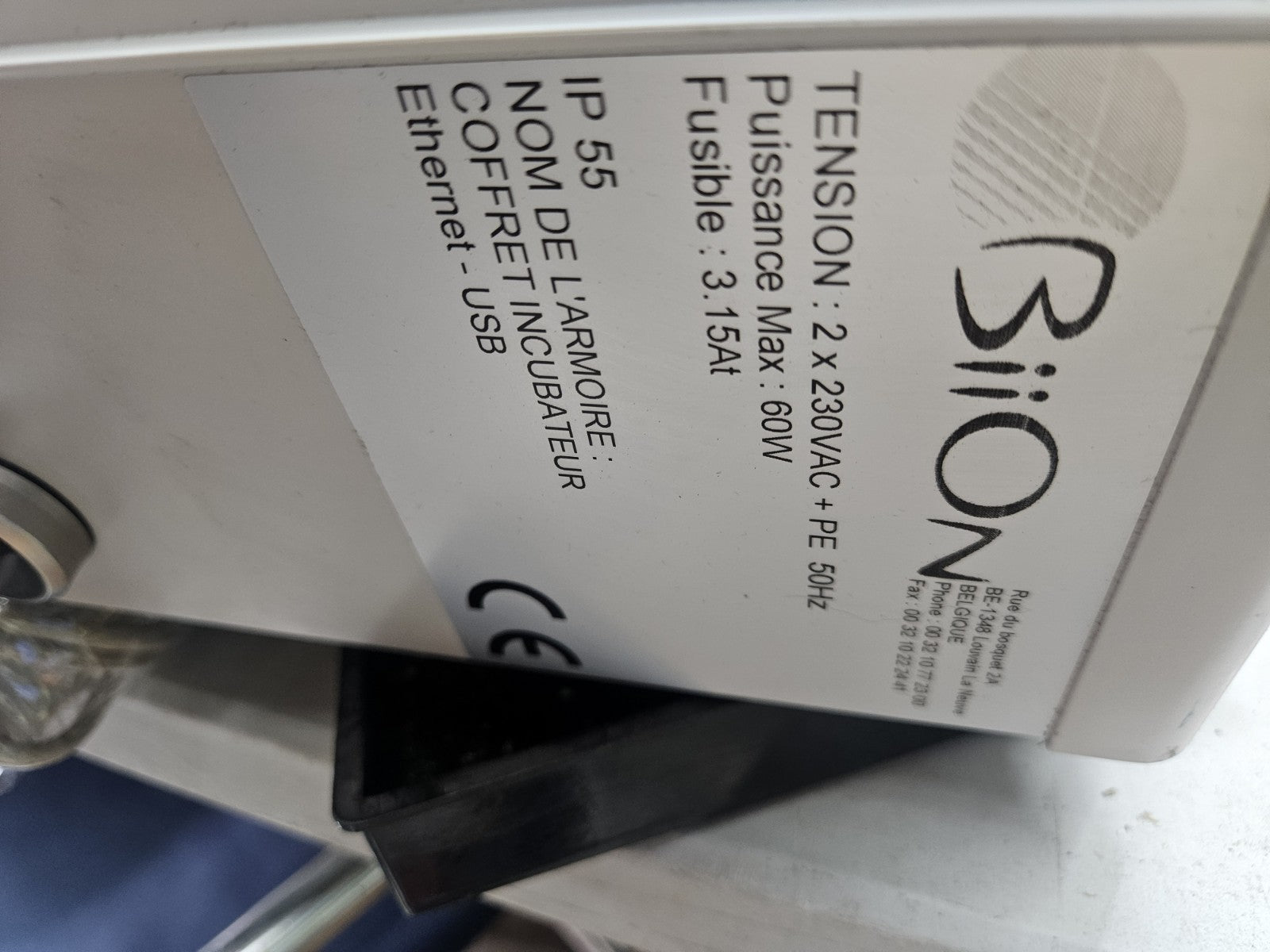 Biion Incubator Control Housing / Enclosure (IP55, 230VAC, 24VDC UPS, USB/Ethern