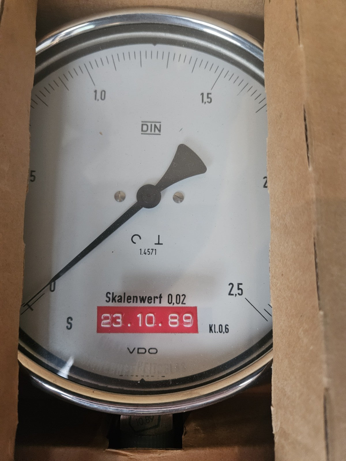 VDO Sicherheits Manometer Edelstahl, 0...2,5bar, Skalenwert 0,02bar Neu/ovp New