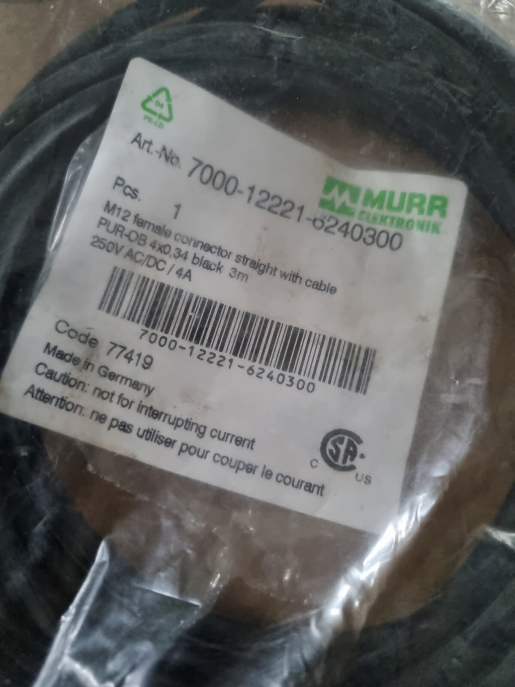 MURR ELEKTRONIK 7000-12221-6240300 / 7000122216240300 (BRAND NEW)