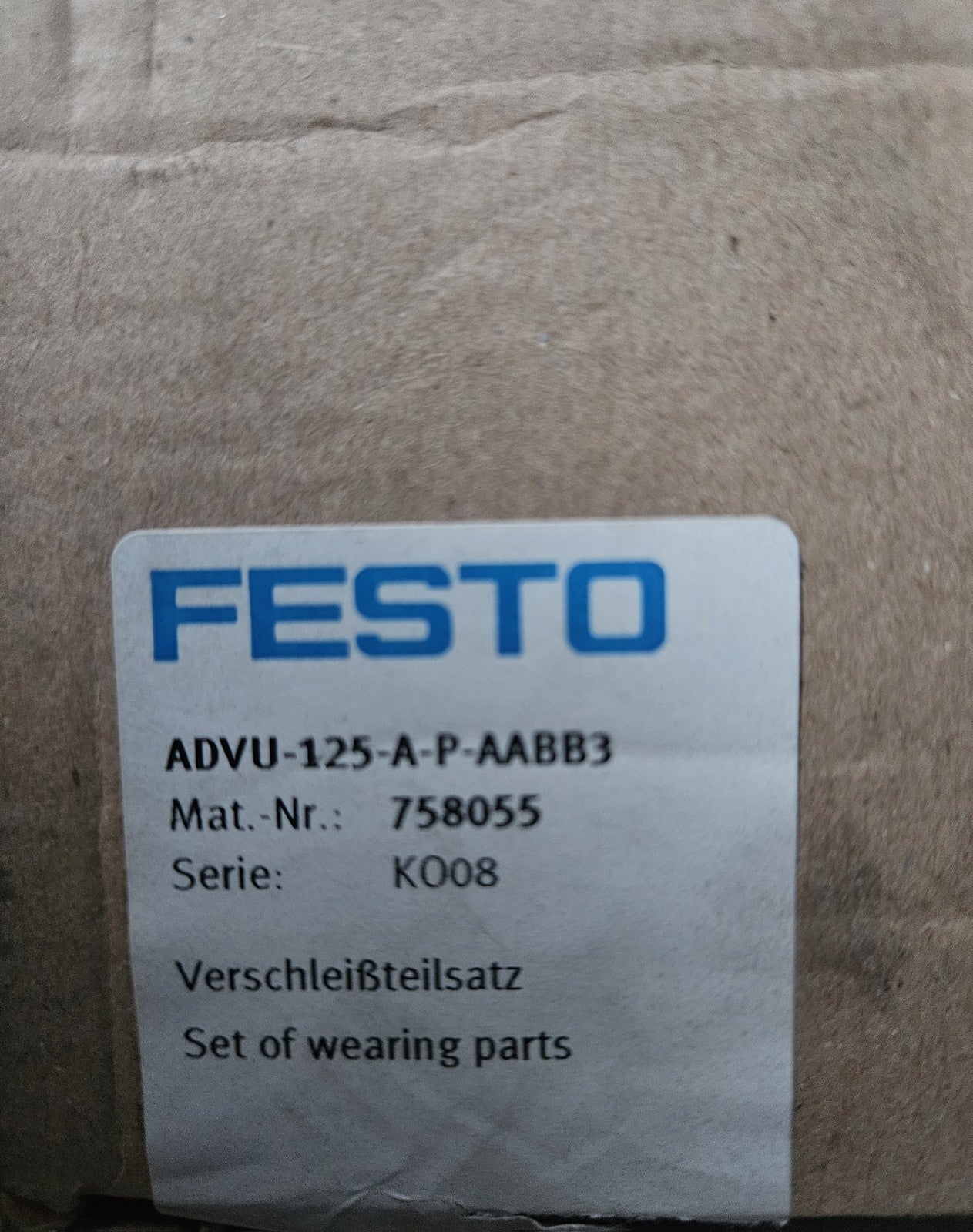 Festo ADVU-125-A-P-AABB3 ADVU125APAABB3, 758055 Verschleißteilsatz -unused/OVP-