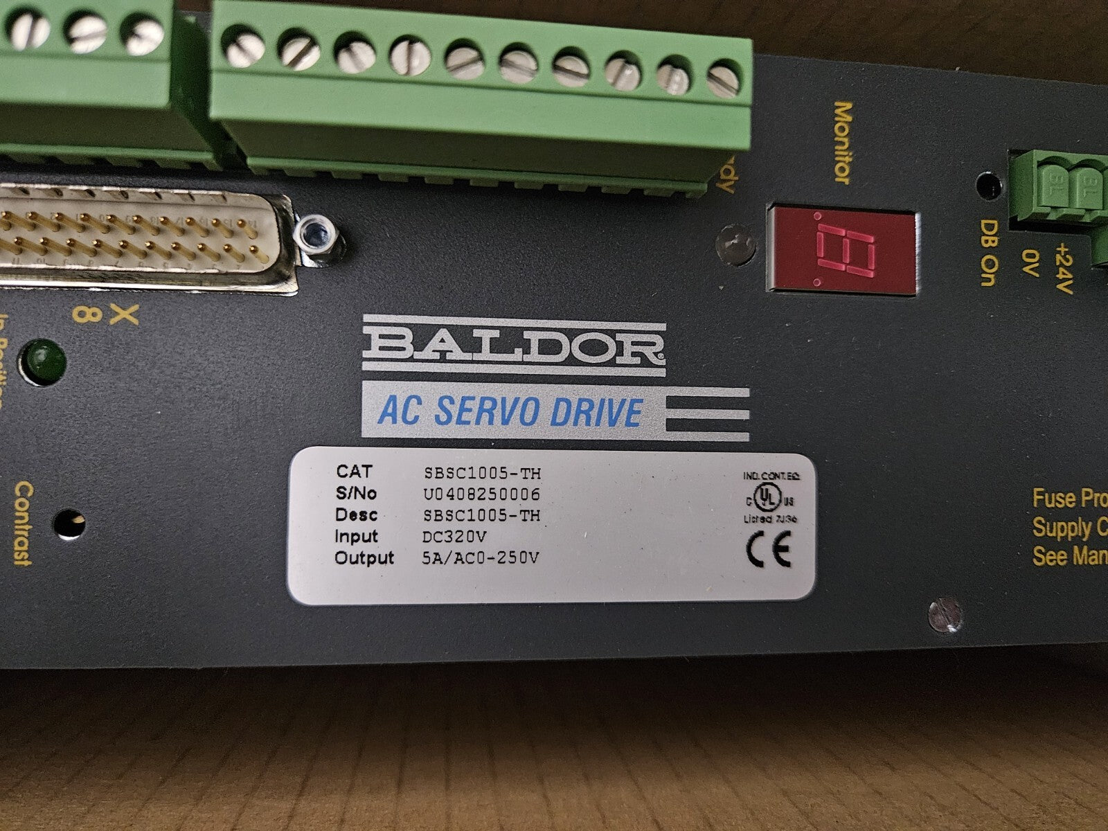 BALDOR ASR32020A SBSC1005-TH U0408250006 Servo DRIVE, DC320V, 5A/AC0-250V New!!!