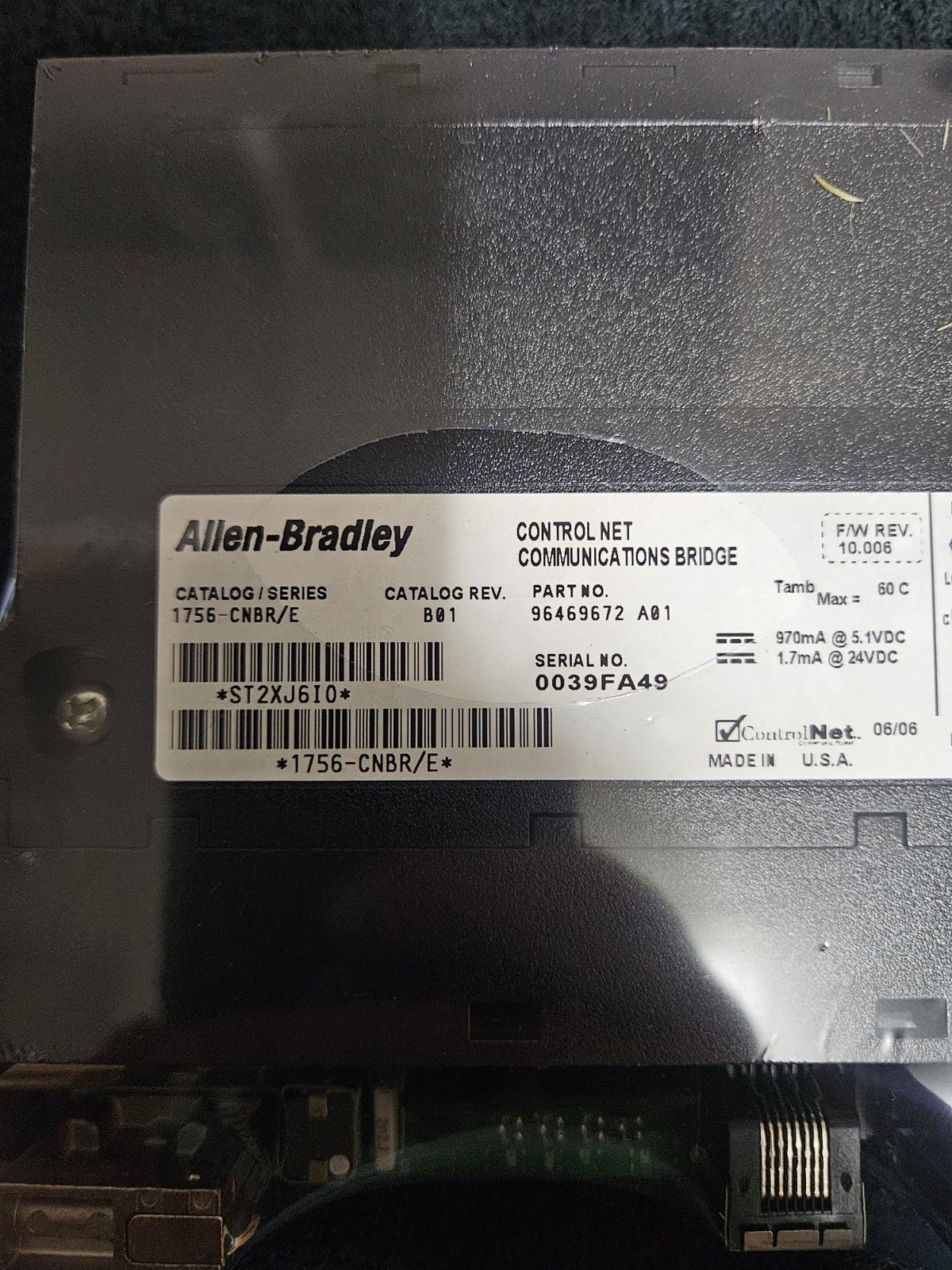 Allen-Bradley 1756-CNBR/E ControlNet Communications Bridge Module, new unused