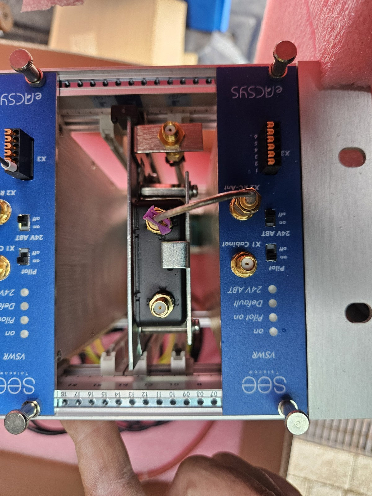 SEE Telecom eACSYS 3U Optical Subrack K000000003015 with EMS VSWR & Dual PSU 
