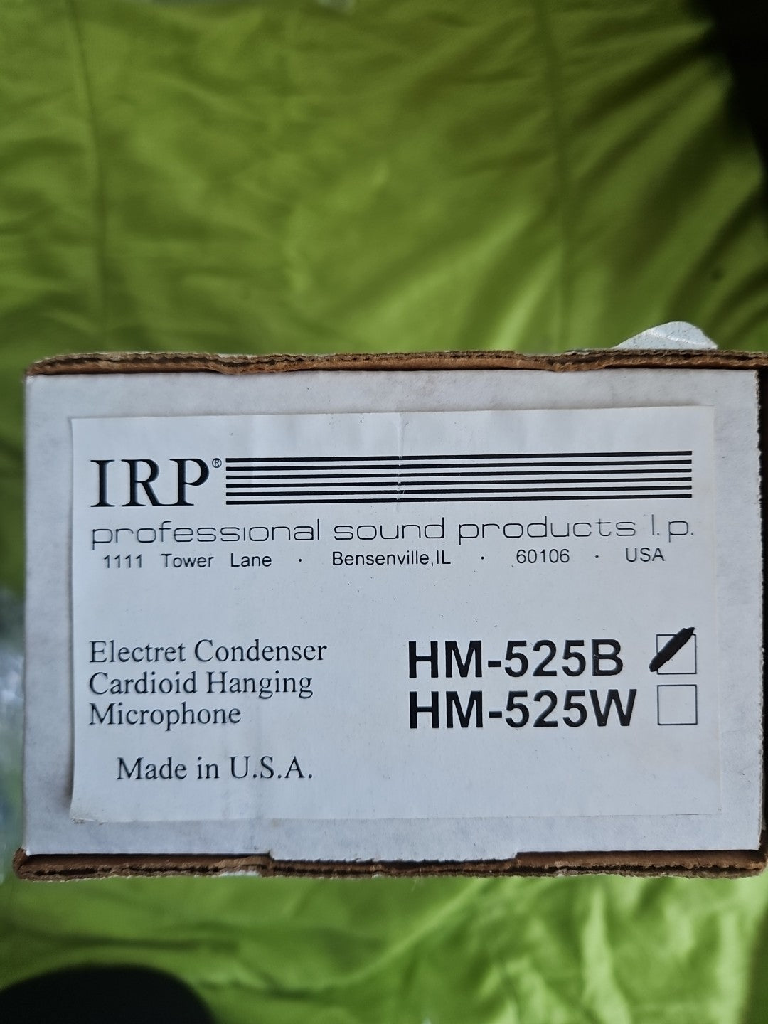 1 x Electret Condenser Cardioid Hanging Microphone IRP HM-525B nos Neu/ovp Sound
