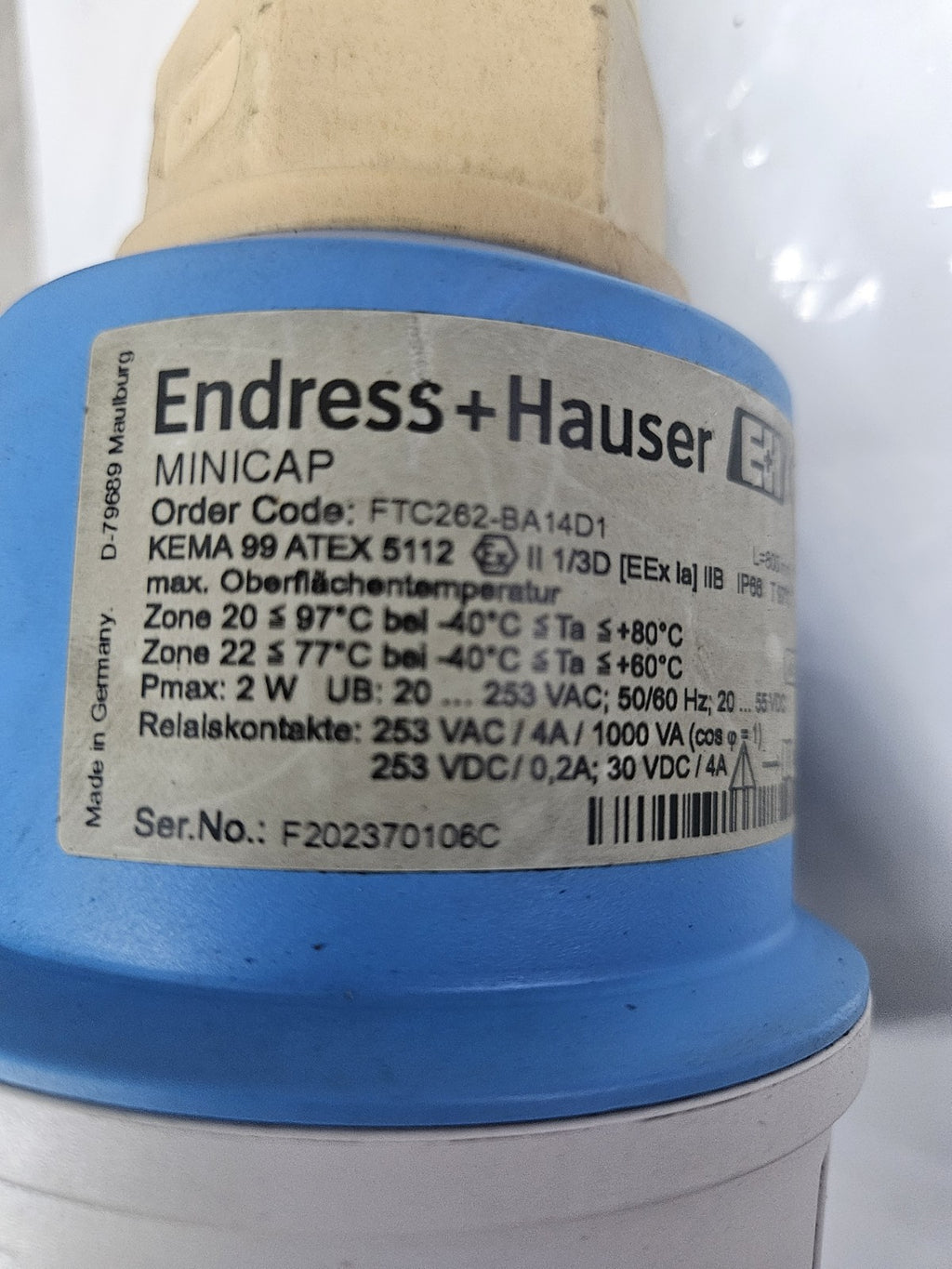 Endress+Hauser Minicap FTC262-BA14D1 Grenzstanddetektion, Sensor -used-