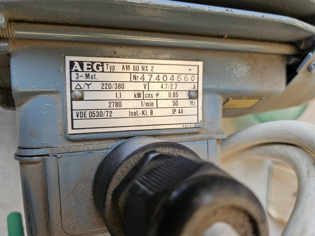 AEG AM 80NX2 Elektromotor 1,1kW, 220/380V Nr.47404660, Like New, Barely Used