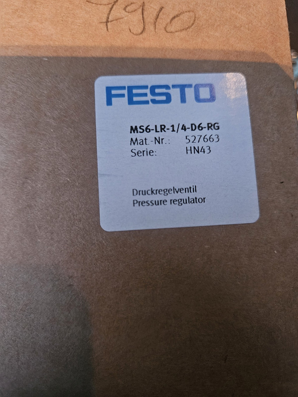 FESTO Druckregelventil MS6-LR-1/4-D6-RG-AS-WB | 527663, Neu/ovp, New In Box