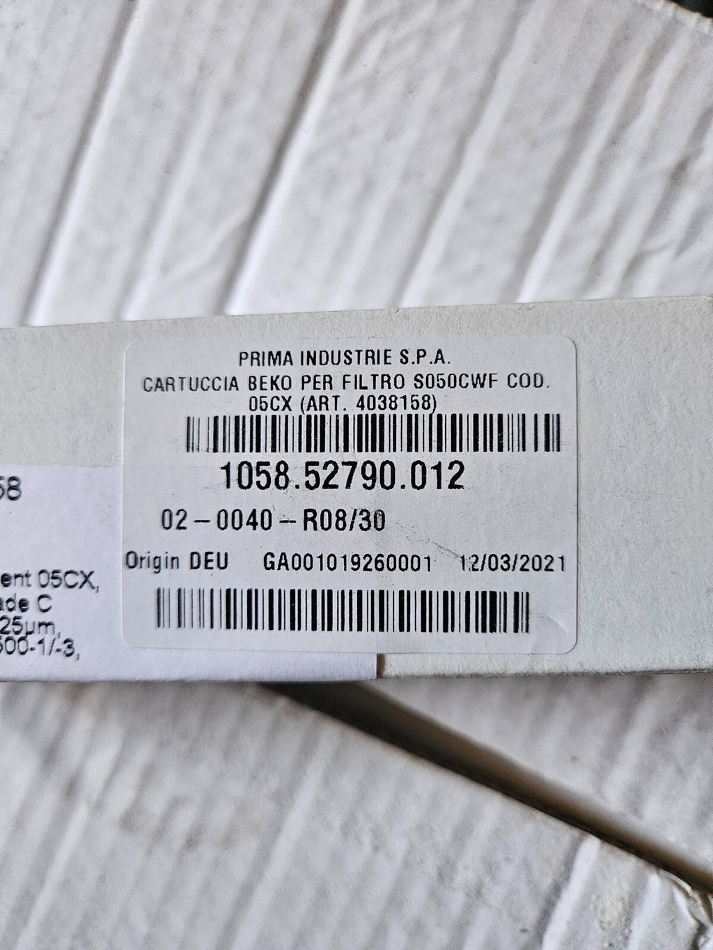 Clearpoint/Beko Filterelement 05F, 05A, 05S, 05CX, 05FXfor Prima Laser neu/ovp