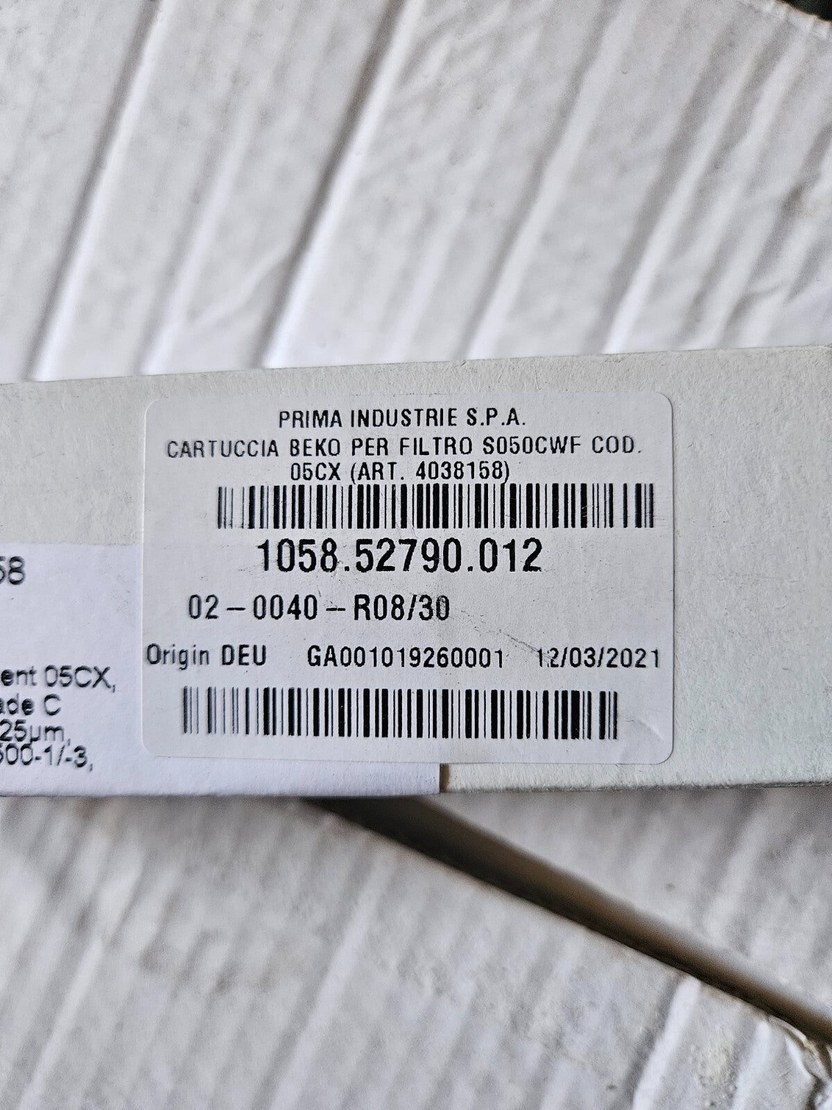 Clearpoint/Beko Filterelement 05F, 05A, 05S, 05CX, 05FXfor Prima Laser neu/ovp