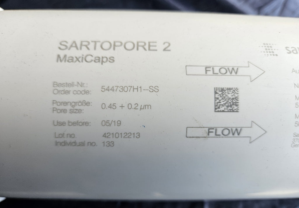 Sartorius 5447307H1—SS Sartopore 2 MaxiCaps 0.456 + 0.2µm, Used