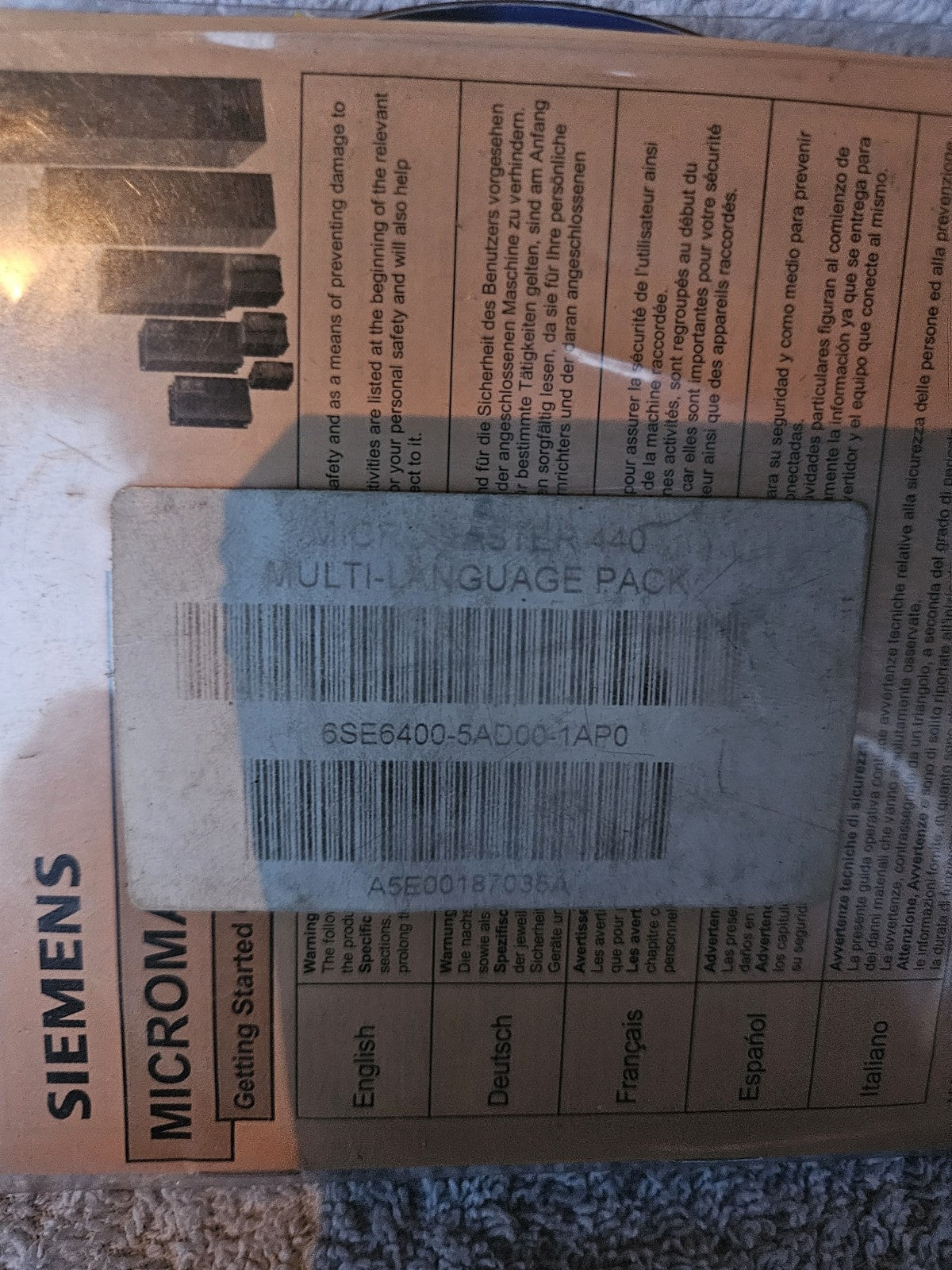 Siemens A5E01045378A + 6SE6400-5AD00-1AP0 Micromaster 420/430/440 Software, new