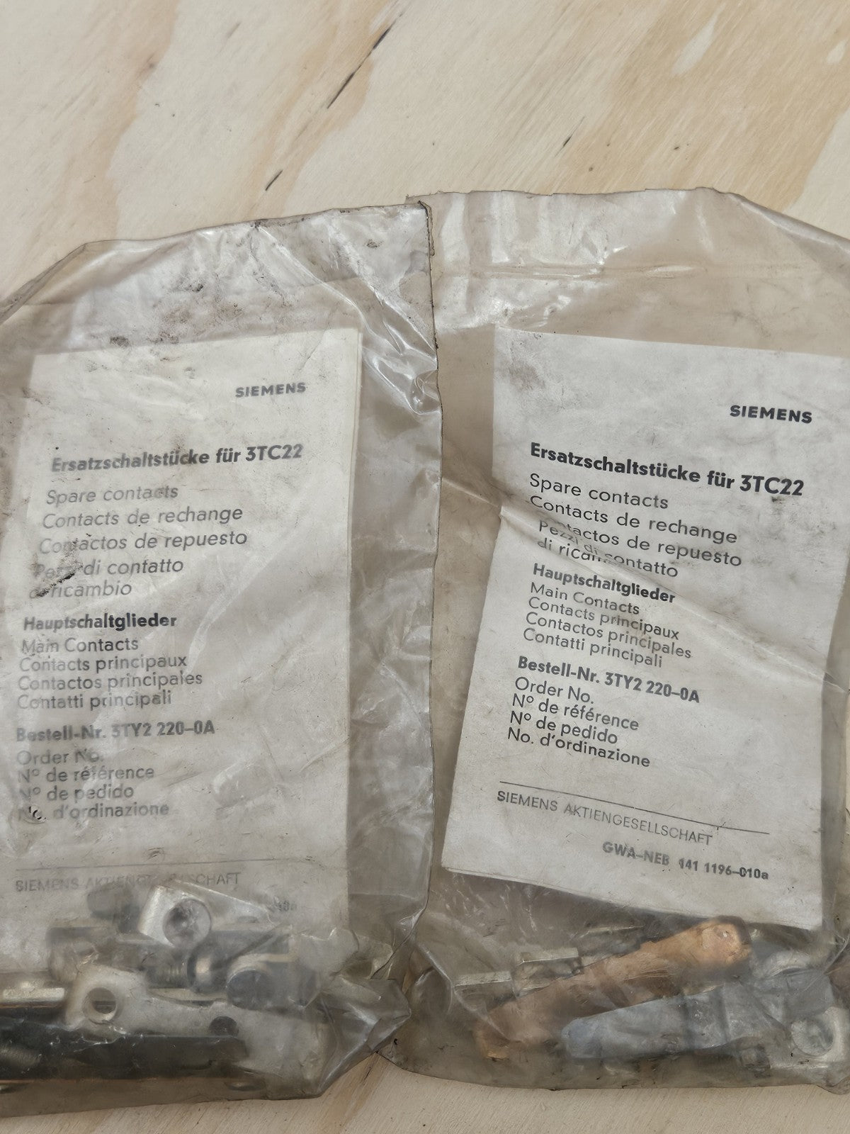Siemens Ersatzschaltstücke spare contacts für 3TA22  3TY1 220-0A, Neu/ovp New