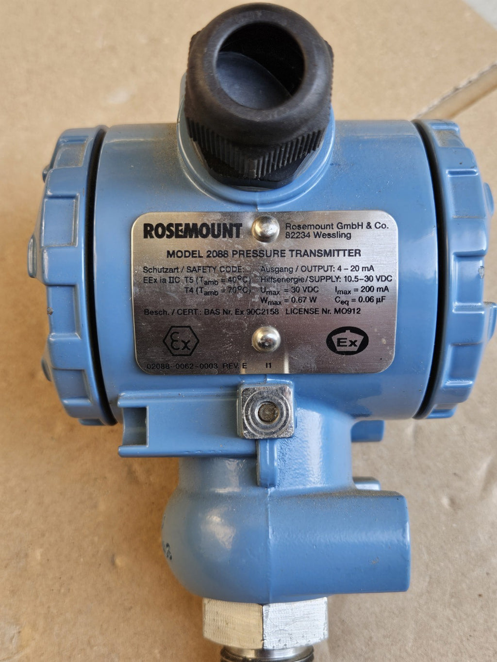 ROSEMOUNT/EMERSON MODEL 2088 PRESSURE TRANSMITTER 62A22B3I1, New Unused 7289174