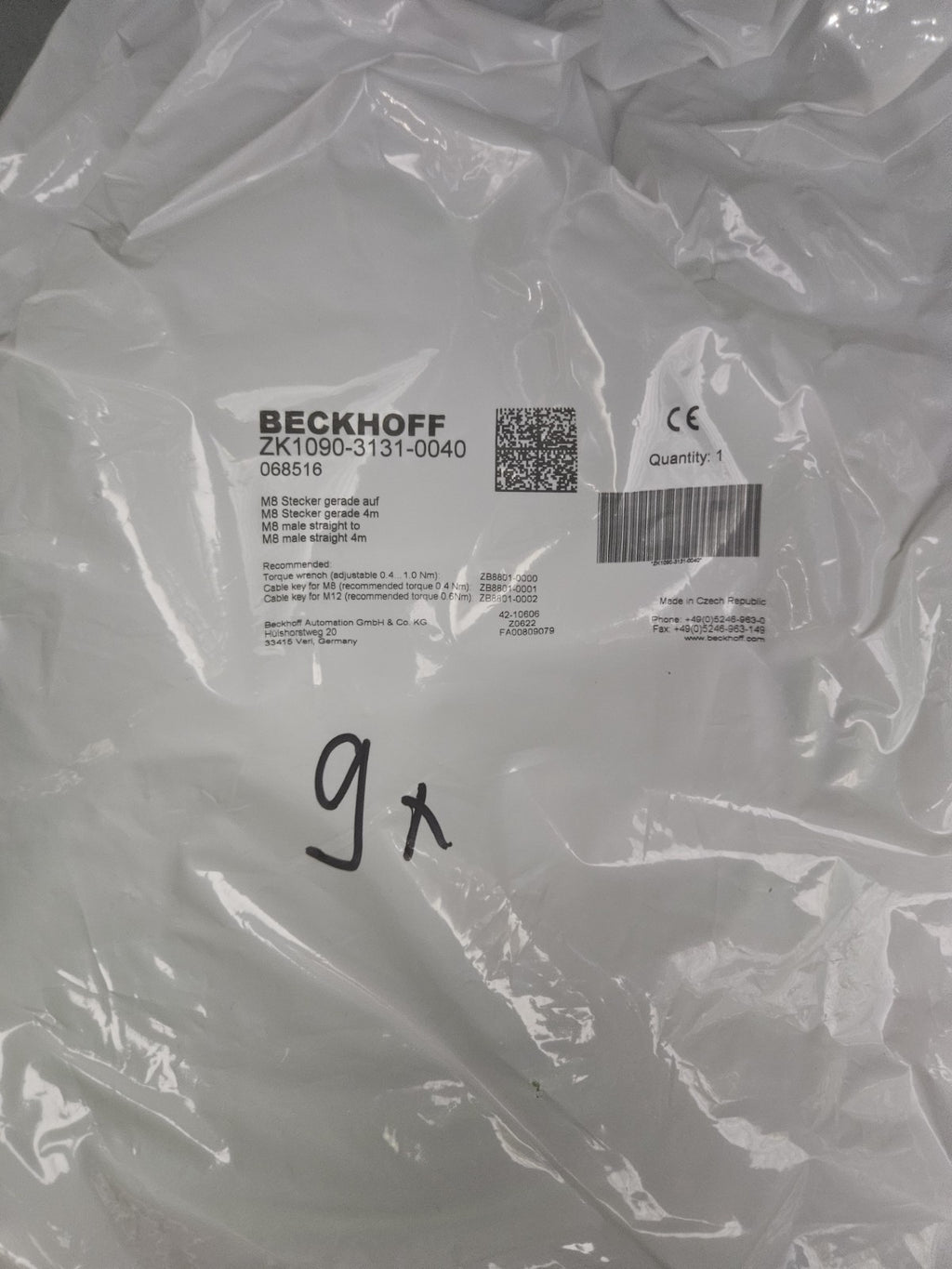 Beckhoff ZK1090-3131-0040, 068516 EtherCAT-Leitung 4m / Neu OVP, New Unused