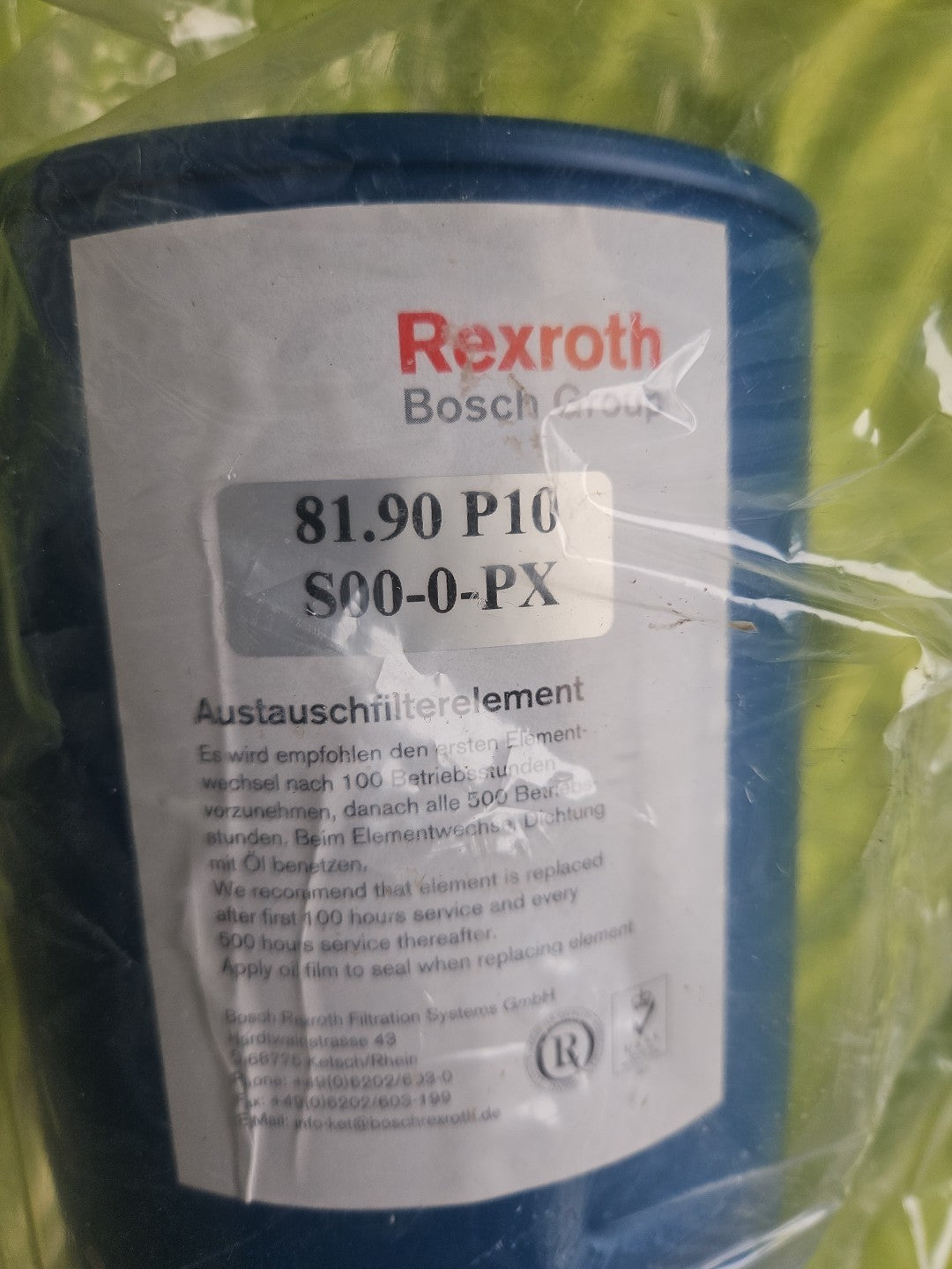 1 x Neu/Ovp Rexroth Bosch Size 90 Filter Element R928025526, 81.90 P10-S00-0-M
