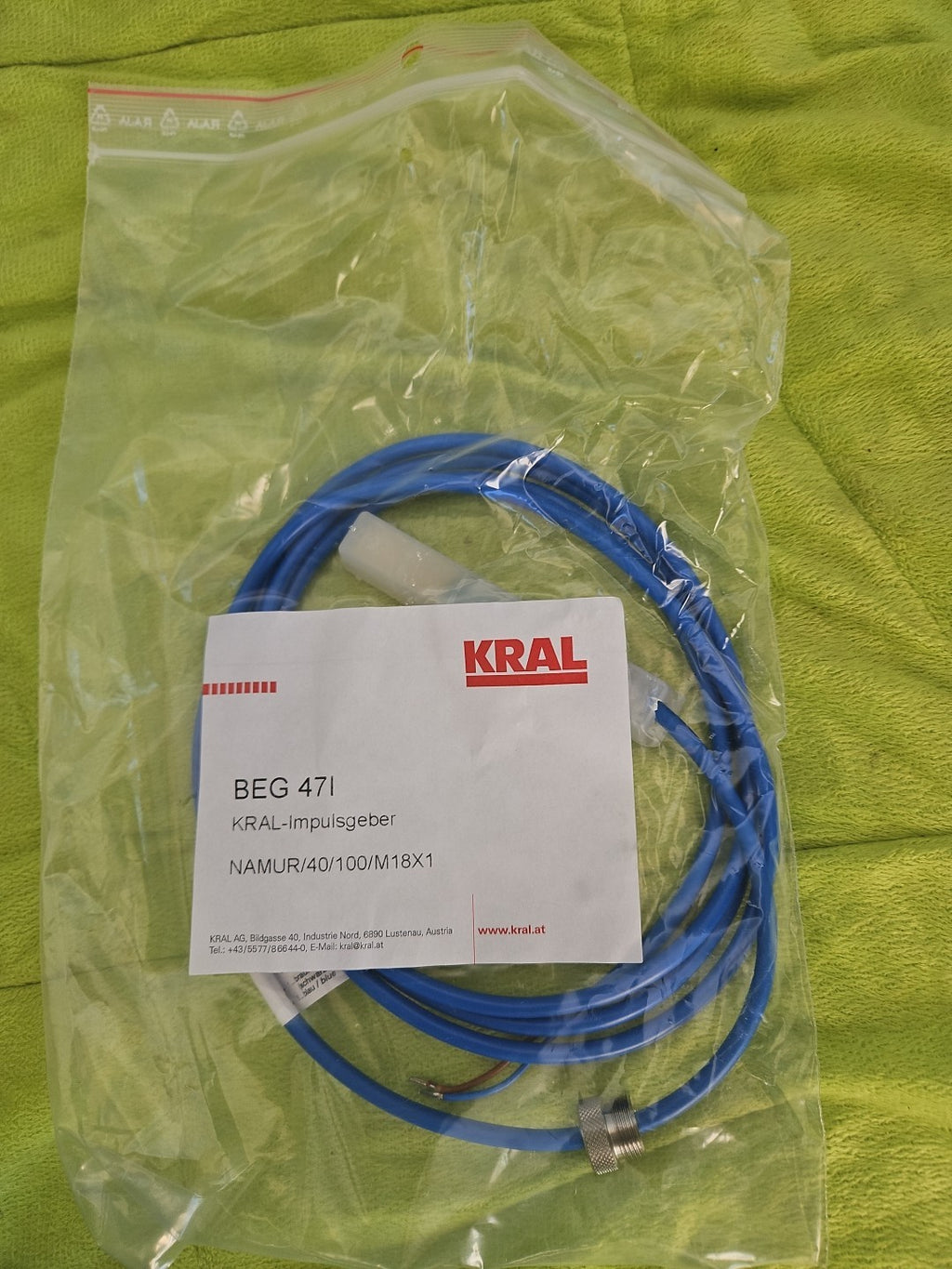 NEU/OVP Kral BEG 471 Impulsgeber Sensor NAMUR/40/100/M18X1, New Sealed Unused