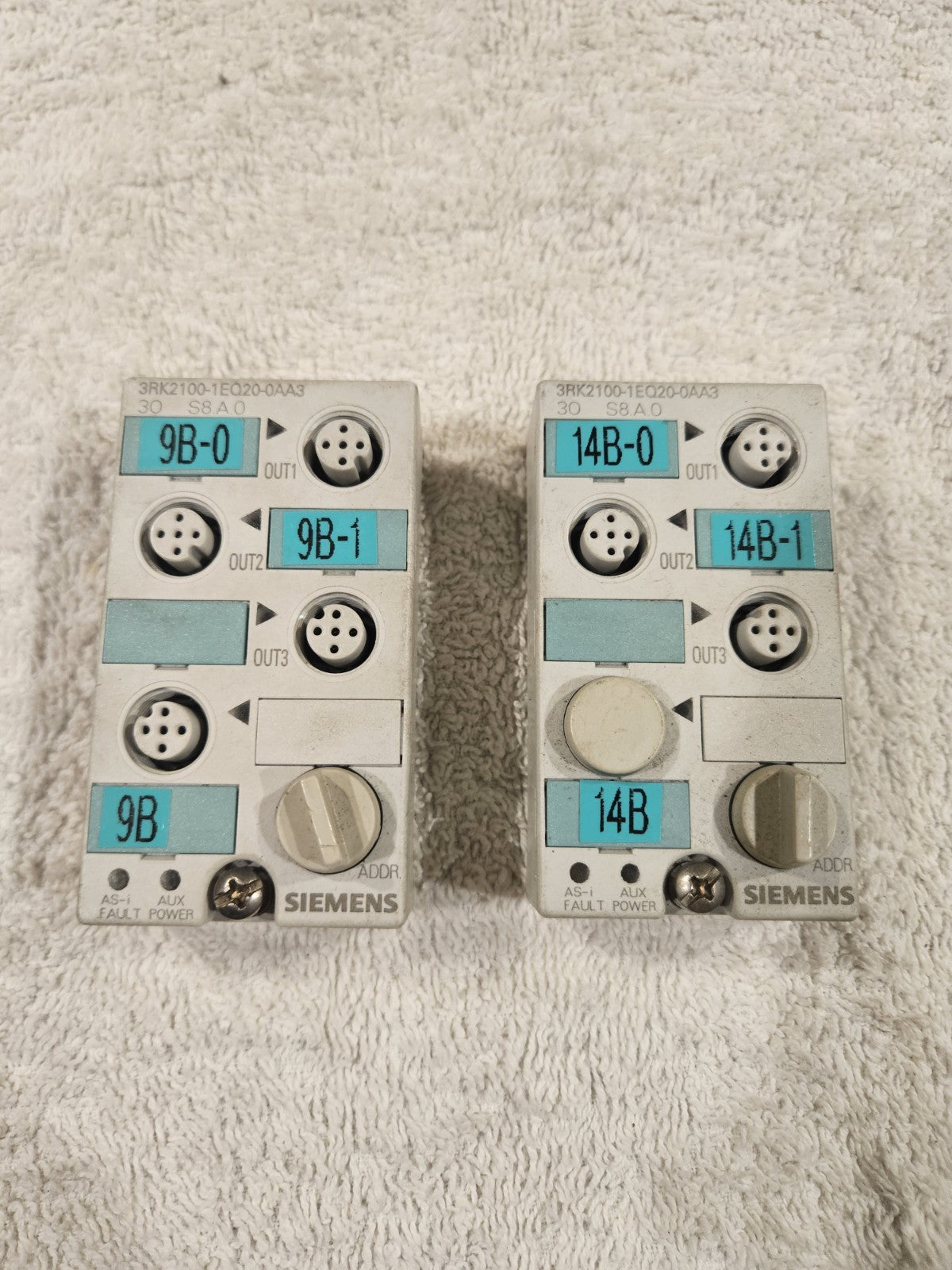 Set of 2 x Siemens 3RK2100-1EQ20-0AA3 AS-i Kompaktmodul, used,  Fully Working 