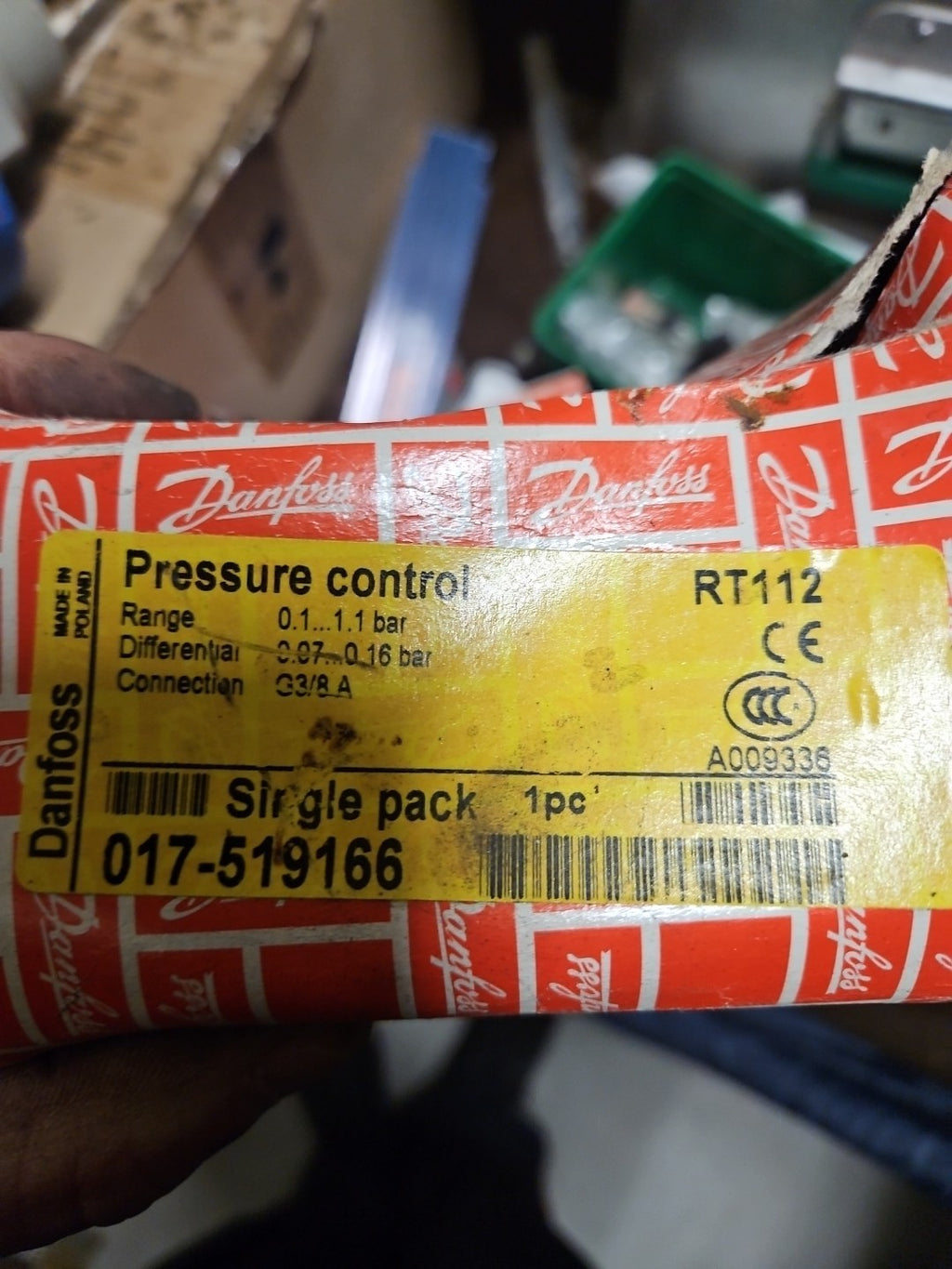 Danfoss RT112 Druck Bedienschalter 0.10 BAR-1.10 017-519166 New In Box Neu/ovp