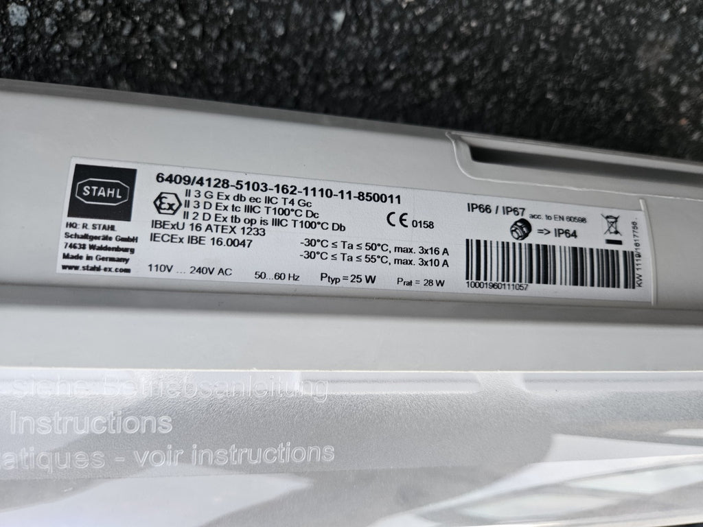  R. STAHL EXLUX 6409/4 LED Emergency Luminaire Explosion Prood, 267859, IP67