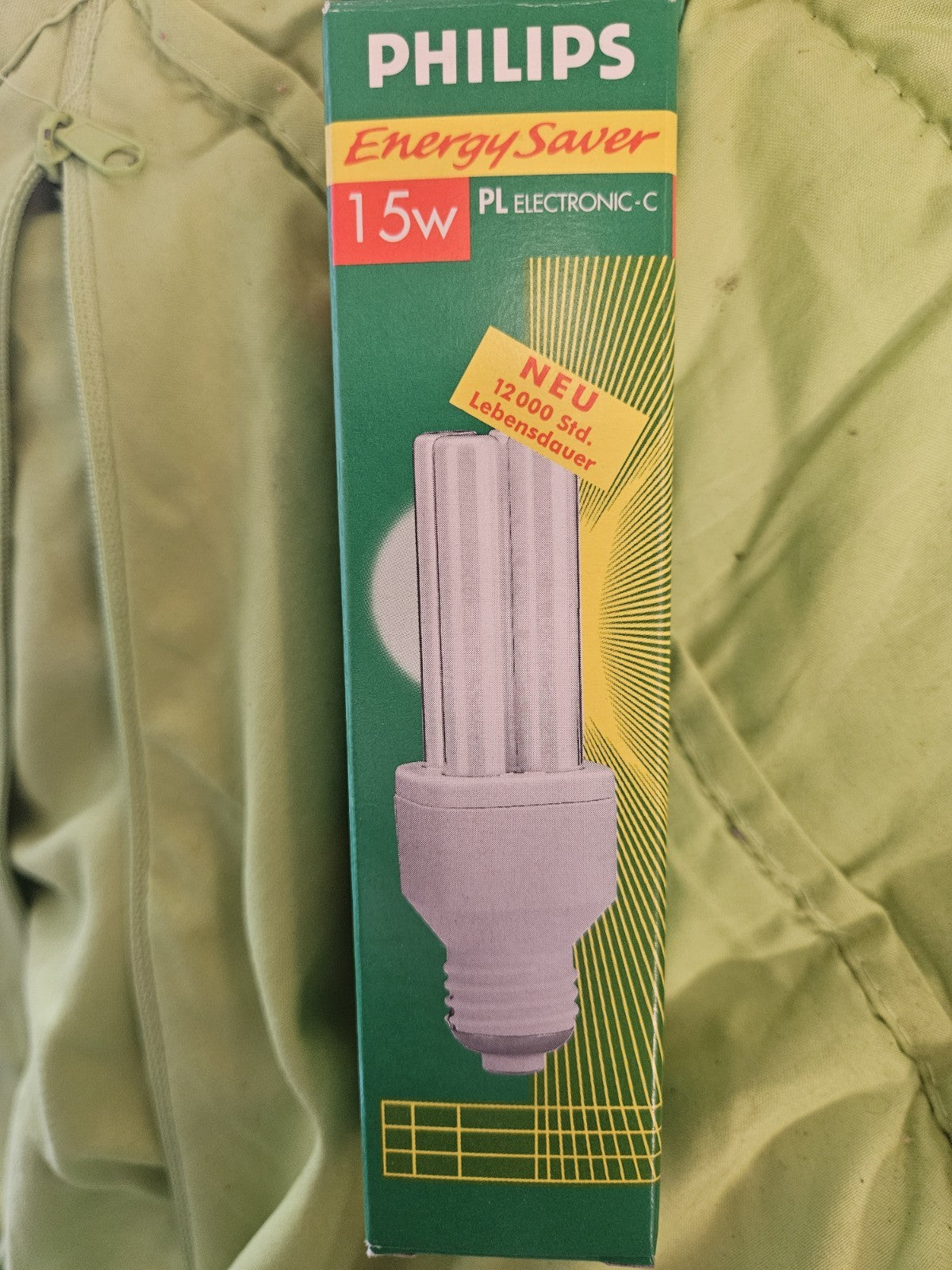 6 x Philips®  PL-Electronic PL-C 15, E27 Energiesparlampen, Neu im Karton, New