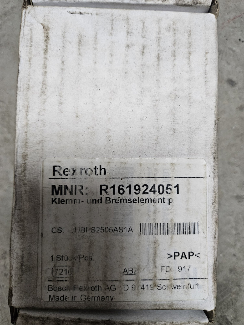 Bosch REXROTH R161924051 Bremselement, Pneumatic Clamping and Braking Unit NEW