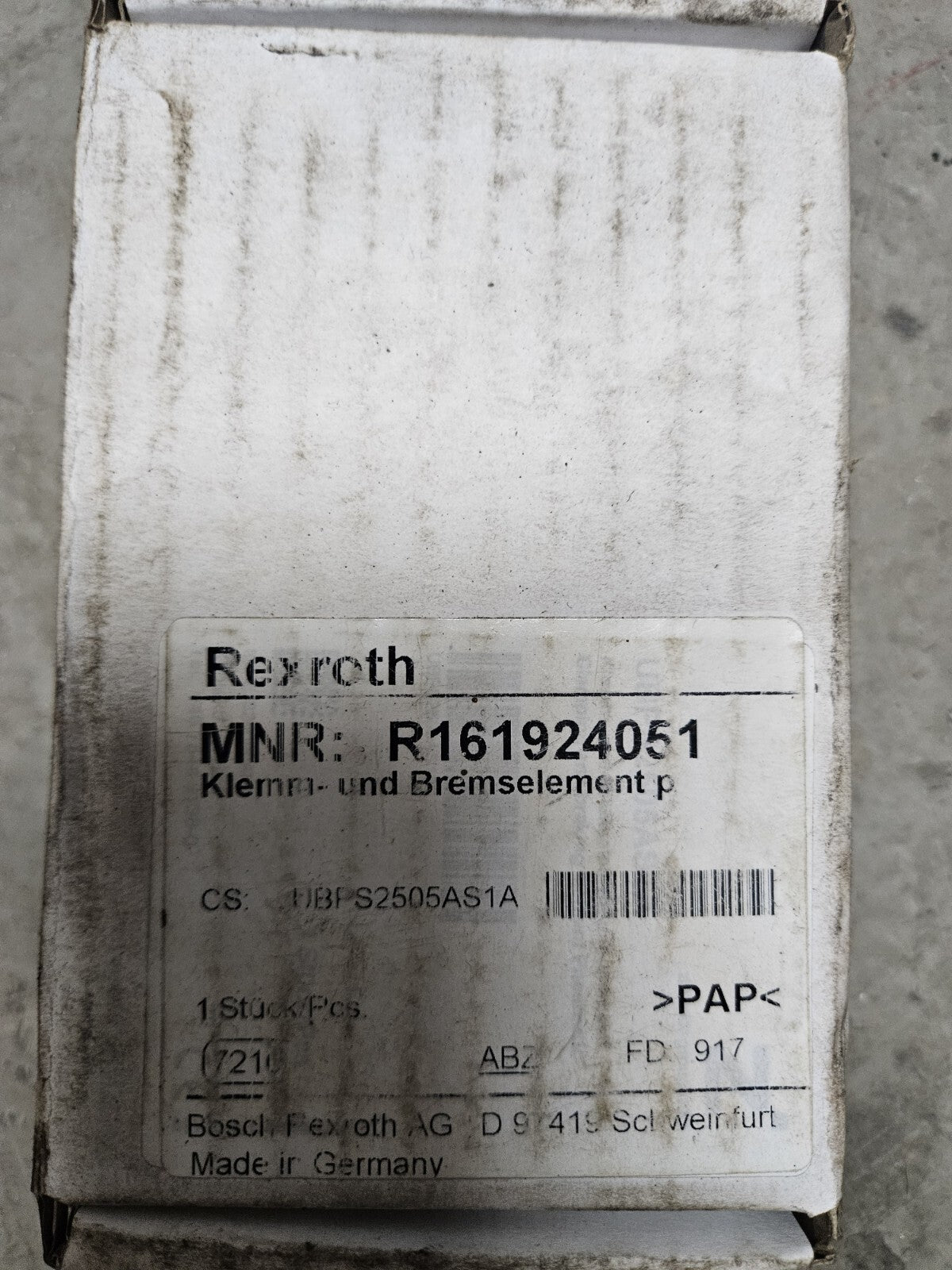Bosch REXROTH R161924051 Bremselement, Pneumatic Clamping and Braking Unit NEW