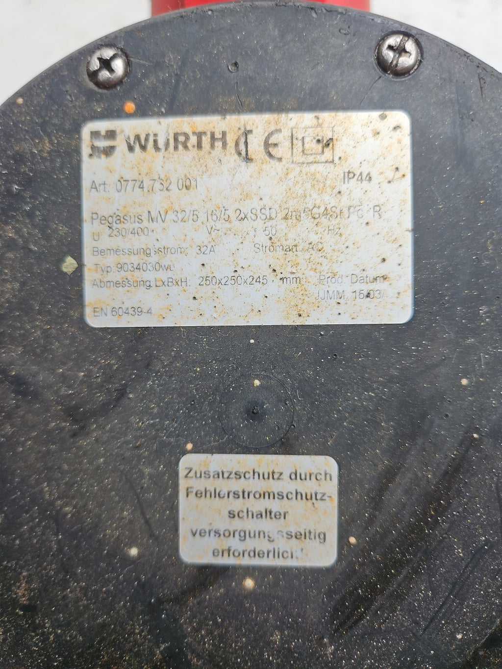Würth Standverteiler 32A Kunststoff 0774 762 001 Pegasus MV 32/5 16/5 2xSSD Gebr