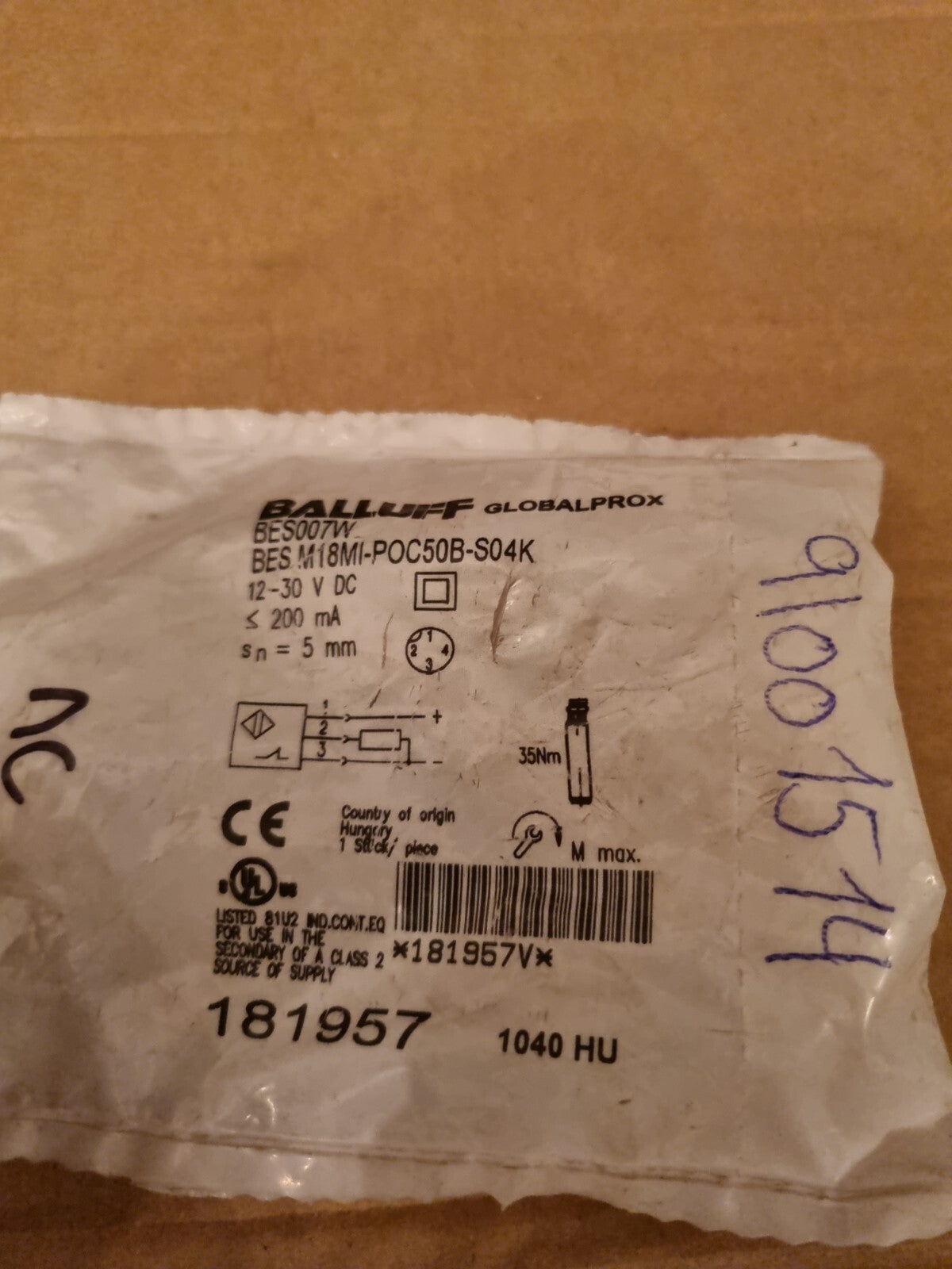 Balluf Sensor BES M18MI-POC50B-S04K BES007W  neu new ovp