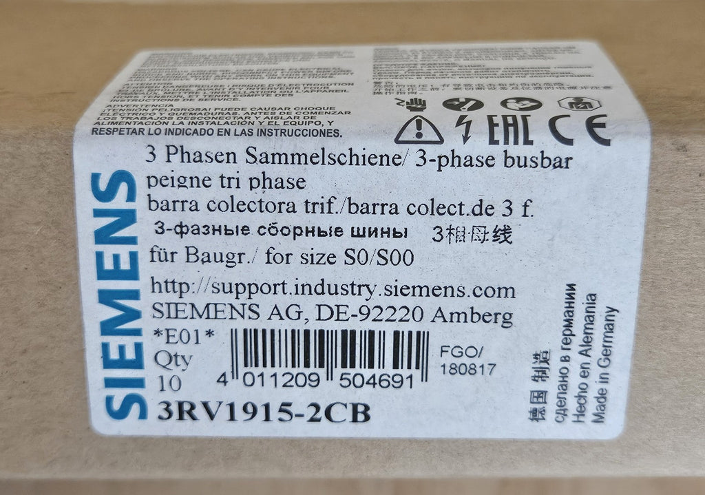 10 x Siemens Sammelschiene 3RV1915-2CB Bus bar Neu OVP Sealed Box NIB New