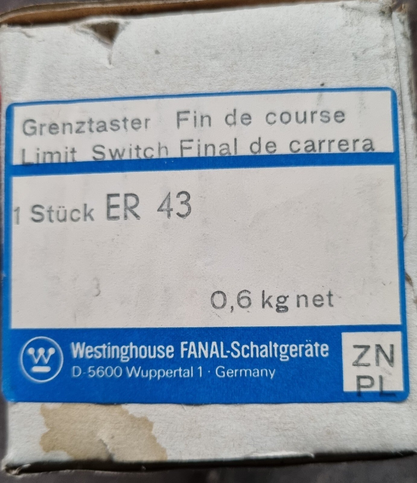 Westinghouse Fanal ER43 Fin de course Grenztaster Limit Switch Einal de carrera