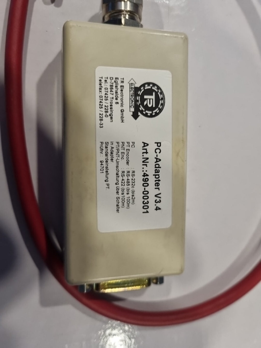 TR Electronic GmbH Programmieradapter 490-00301 Neu, new old stock