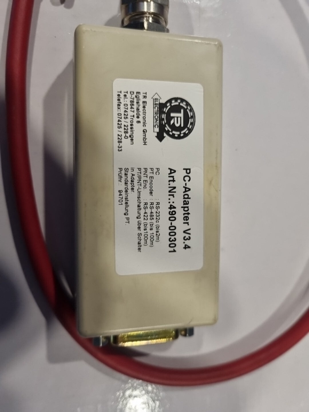 TR Electronic GmbH Programmieradapter 490-00301 Neu, new old stock