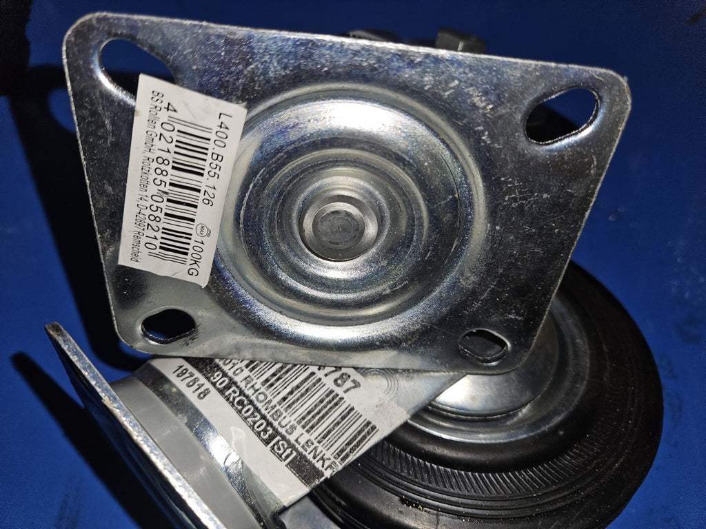 2 x BS-Rollen Lenkrolle 4021885058210 125 mm Lg.R Stahlbl verzinkt Neu/ovp, New