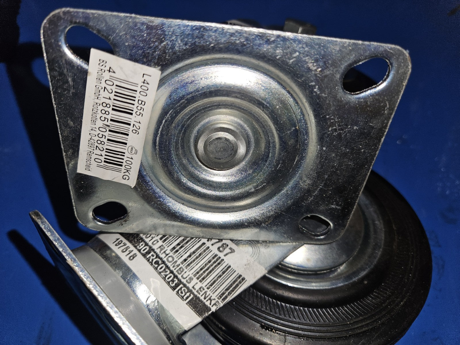 2 x BS-Rollen Lenkrolle 4021885058210 125 mm Lg.R Stahlbl verzinkt Neu/ovp, New
