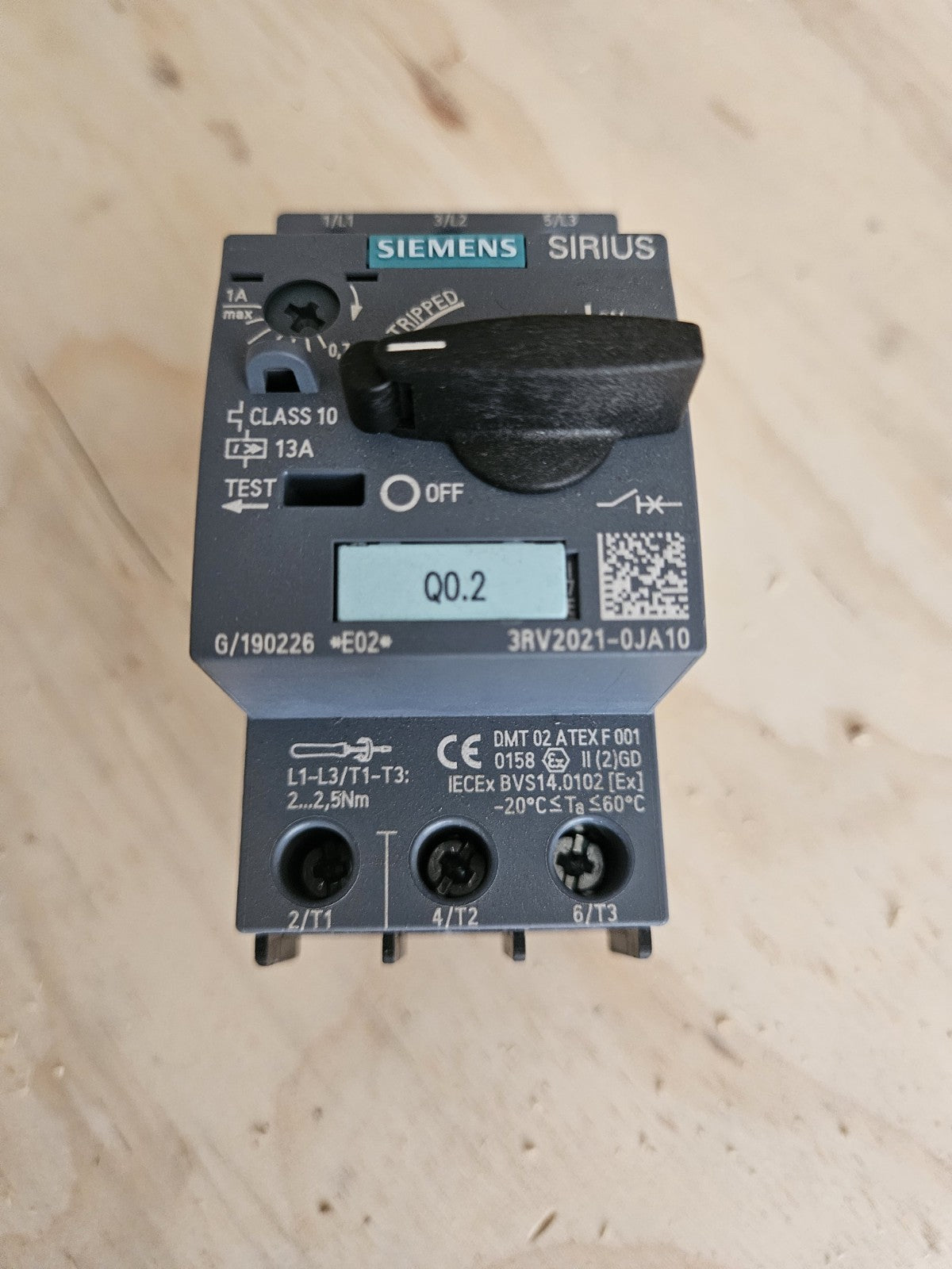 Motorschalter Siemens 3P 0,25kW 0,7-1A S0 3RV2021-0JA10 NEW NEU Unused Nos