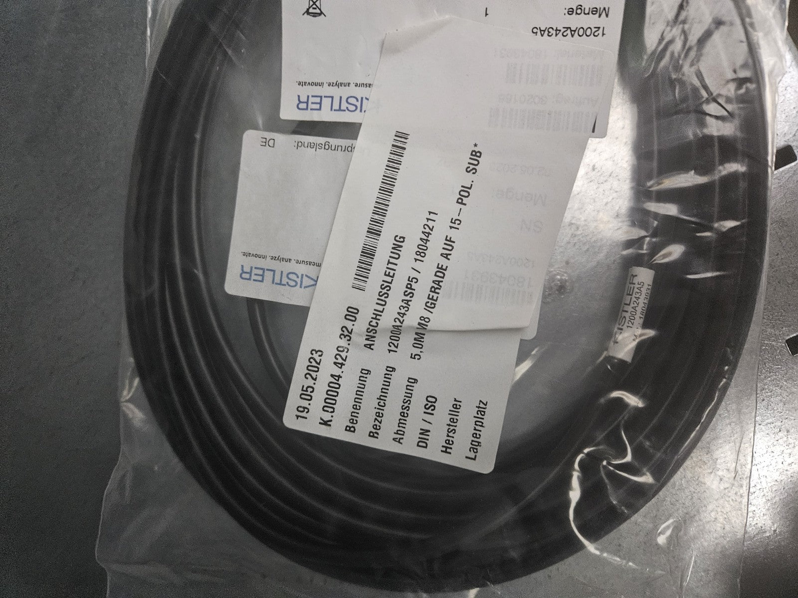 KISTLER 1200A243A5 CONNECTING CABLE 18043931, New Sealed Neu/ovp
